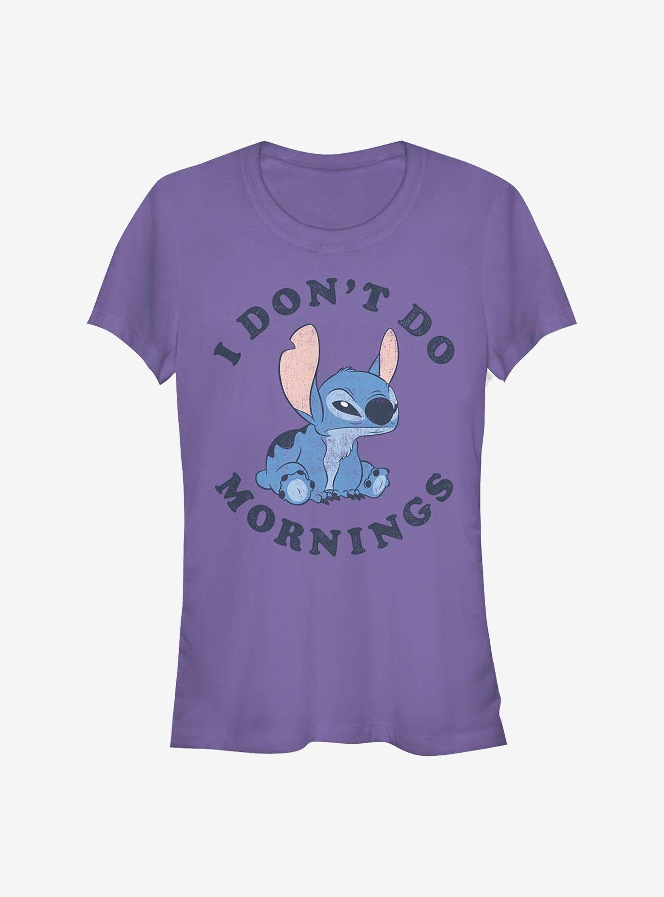 Disney Lilo Stitch Don't Do Mornings Girls T-Shirt T-Shirt | Bold Graphic Edition | Must-Have Style