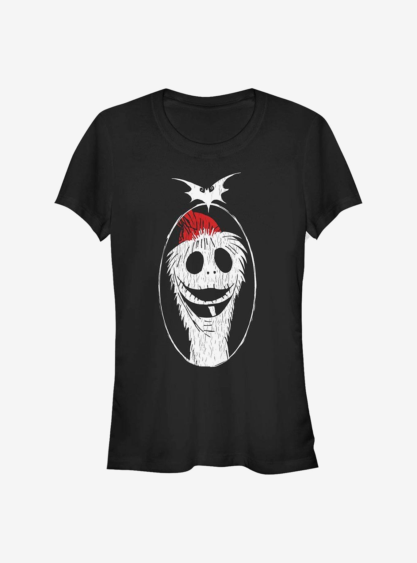 Disney The Nightmare Before Christmas Santa Jack Girls T-shirt | Trendy Graphic Tee | Casual Unisex T-shirt