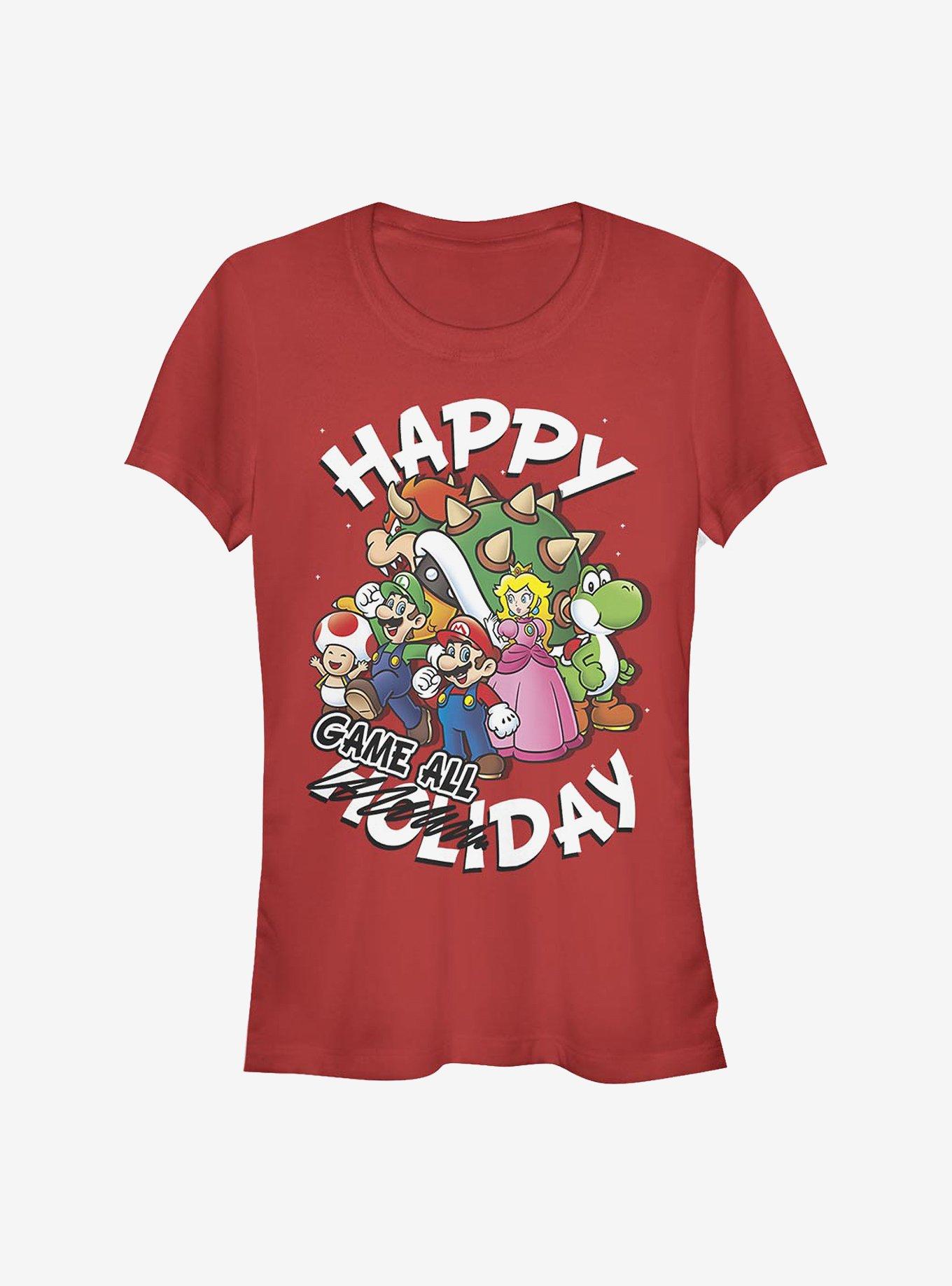 Nintendo Mario Happy Game Day Girls T-Shirt | Premium Unisex T-Shirt, Trending Graphic Tee