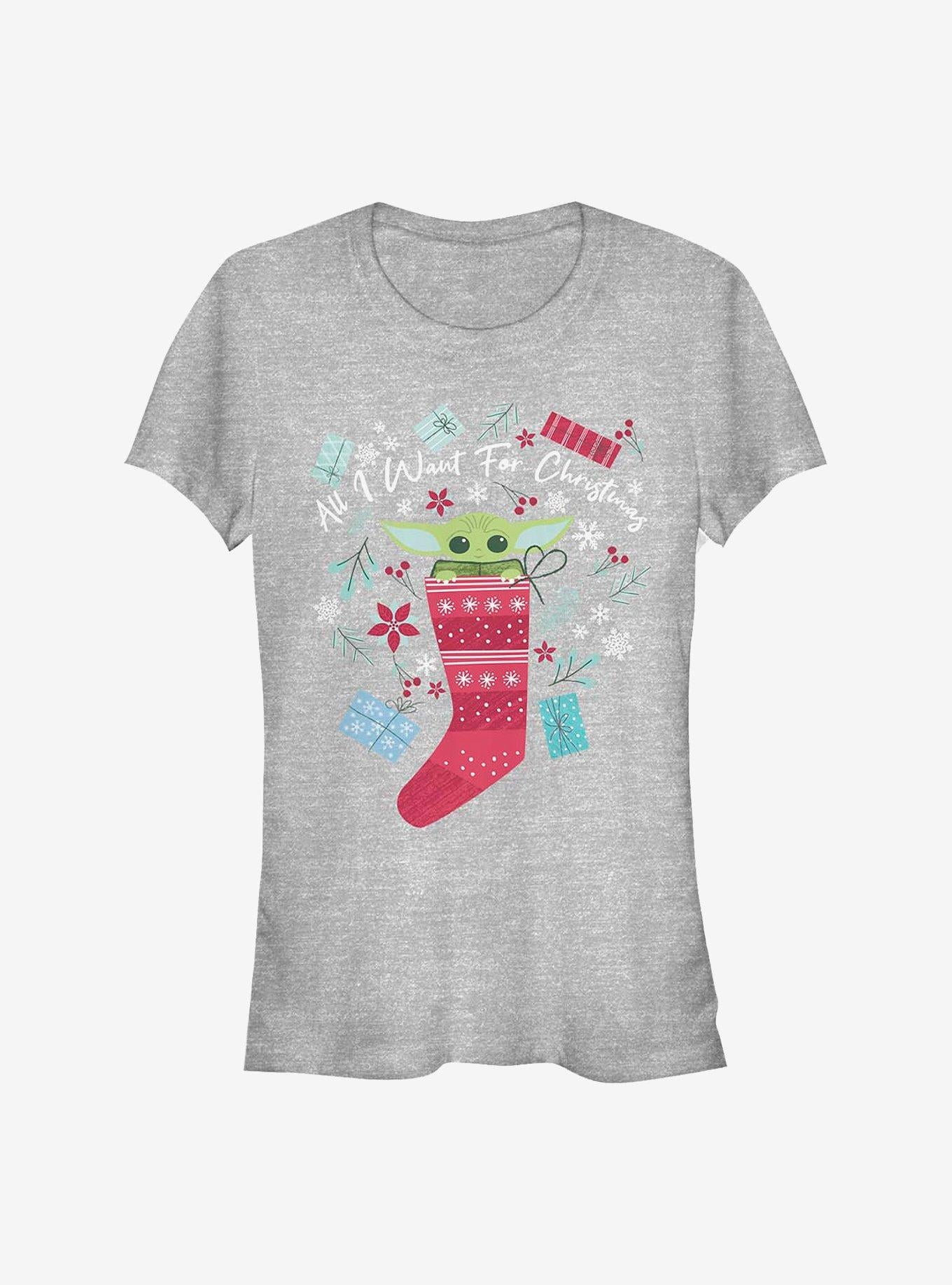 Star Wars The Mandalorian The Child All I Want For Christmas Girls T-Shirt T-Shirt | Viral Style | High Demand Item