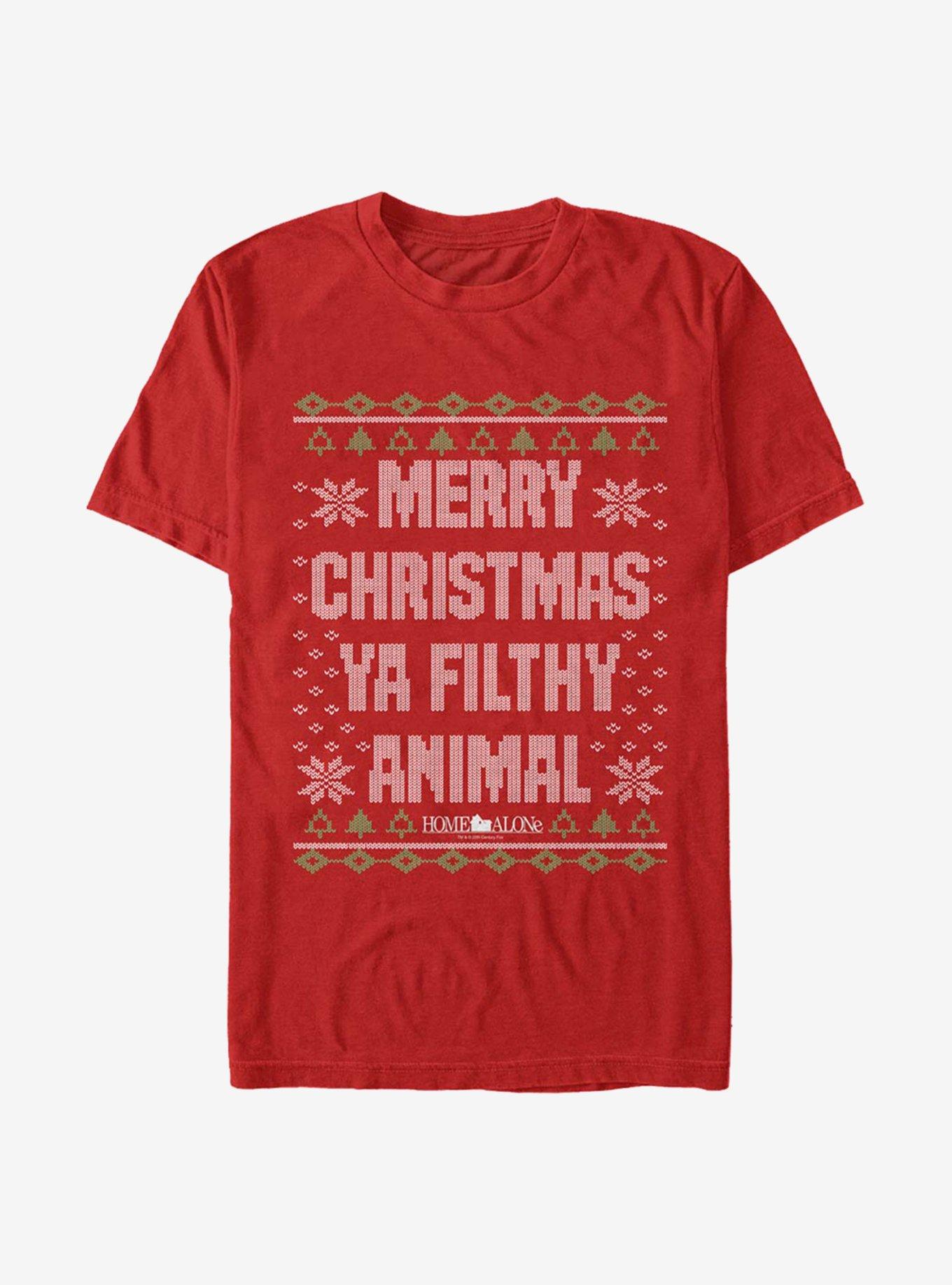 Home Alone Merry Christmas Ya Filthy Animal Ugly Holiday T-Shirt T-Shirt | Aesthetic Graphic | Trending Now