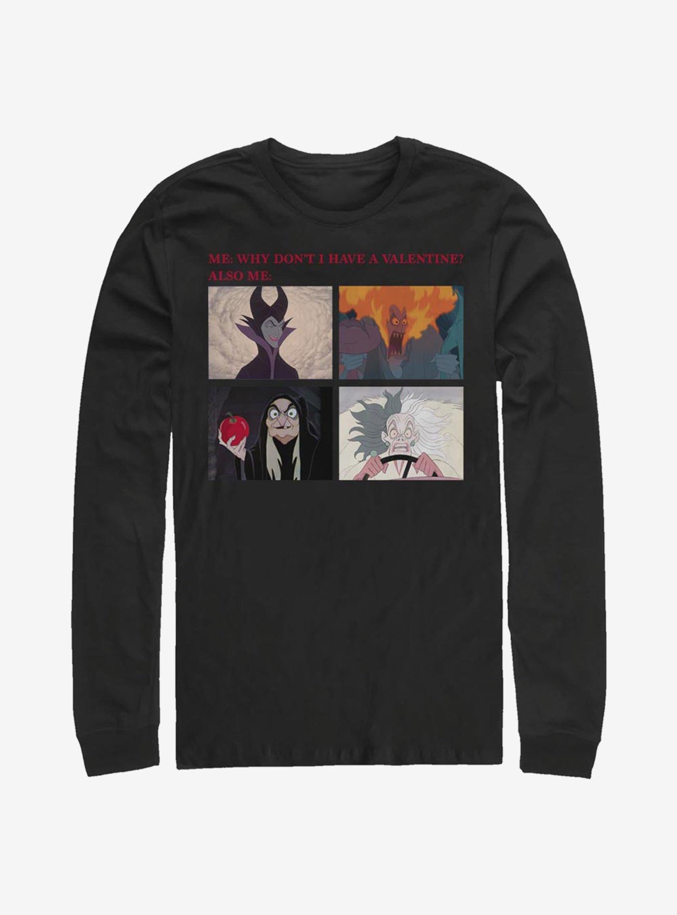 Disney Villains Valentine Meme Long-Sleeve T-Shirt | Premium Unisex T-Shirt, Trending Graphic Tee