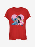 Disney Lilo Stitch Lilo And Valentine Kisses Girls T-Shirt | Premium Unisex T-Shirt, Trending Graphic Tee