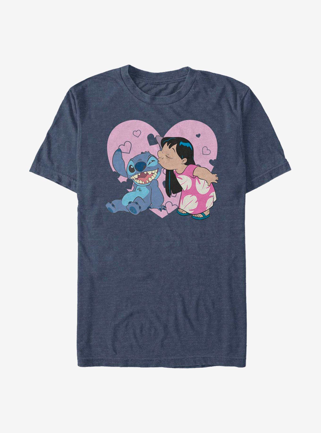 Disney Lilo Stitch Lilo And Valentine Kisses T-Shirt | Premium Unisex T-Shirt, Trending Graphic Tee