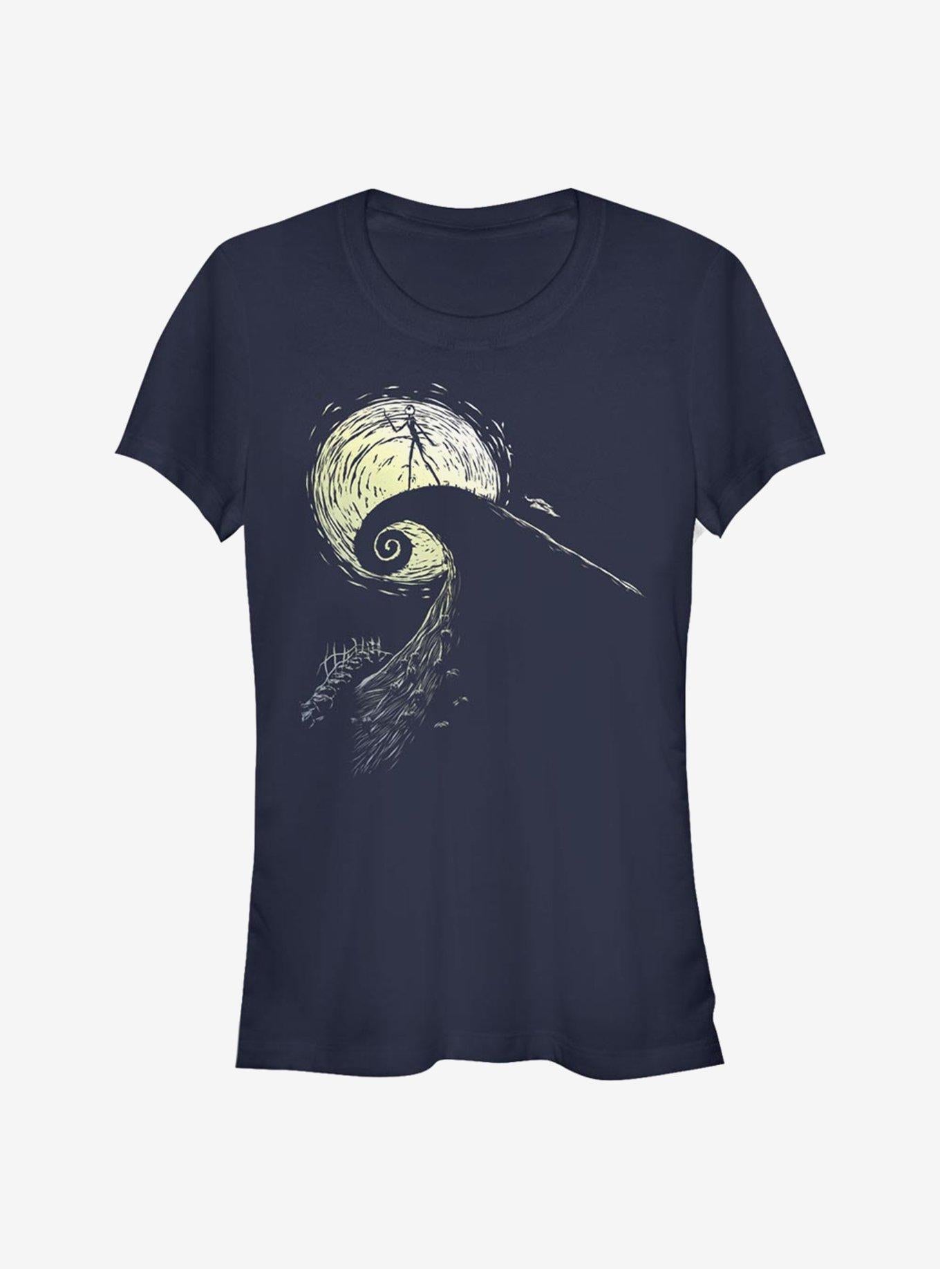 Disney The Nightmare Before Christmas Spiral Hill Jack Girls T-shirt | Trendy Graphic Tee | Casual Unisex T-shirt