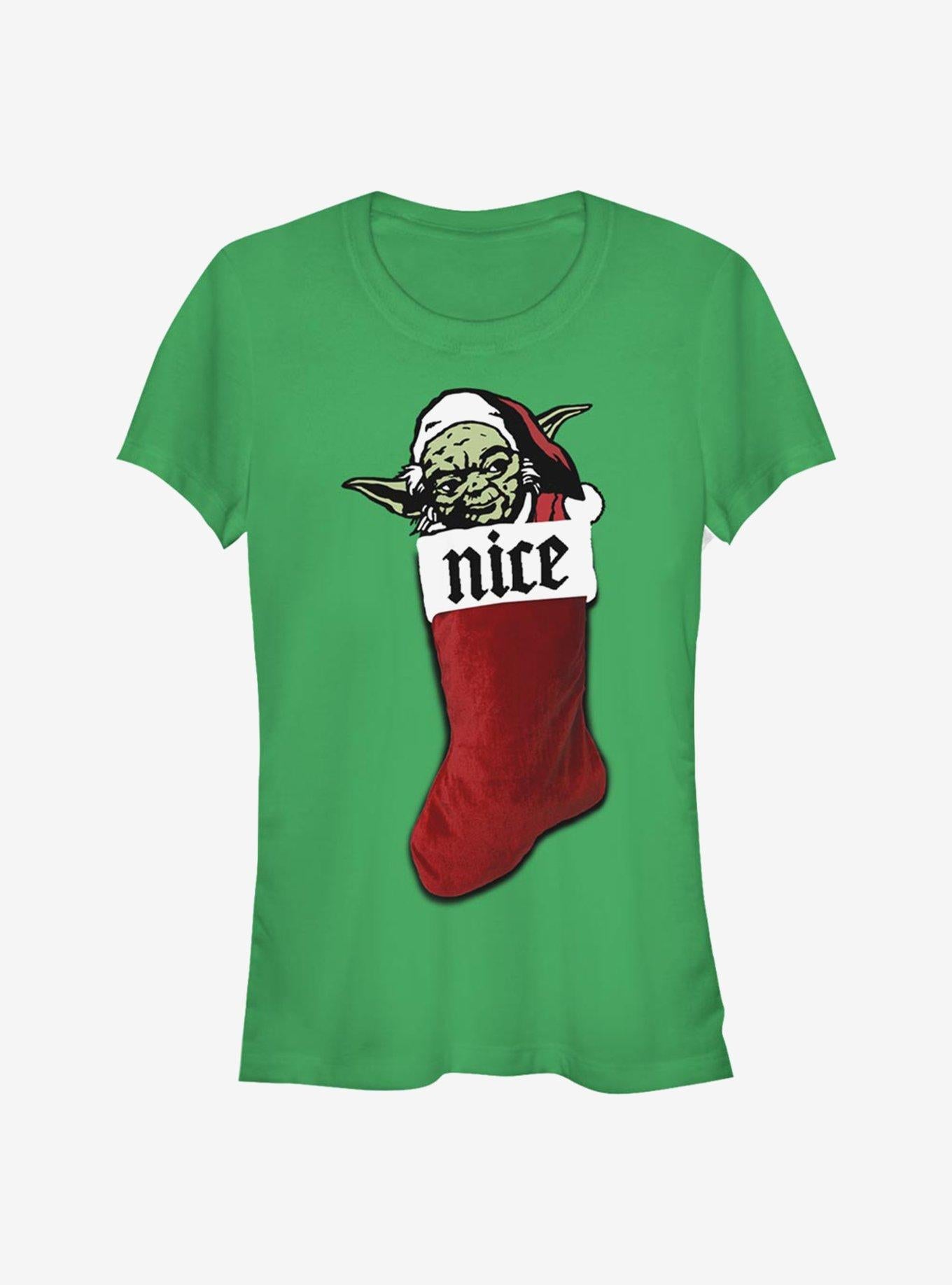Star Wars Christmas Stocking Nice Yoda Girls T-Shirt T-Shirt | Streetwear Vibe | Must-Have Style