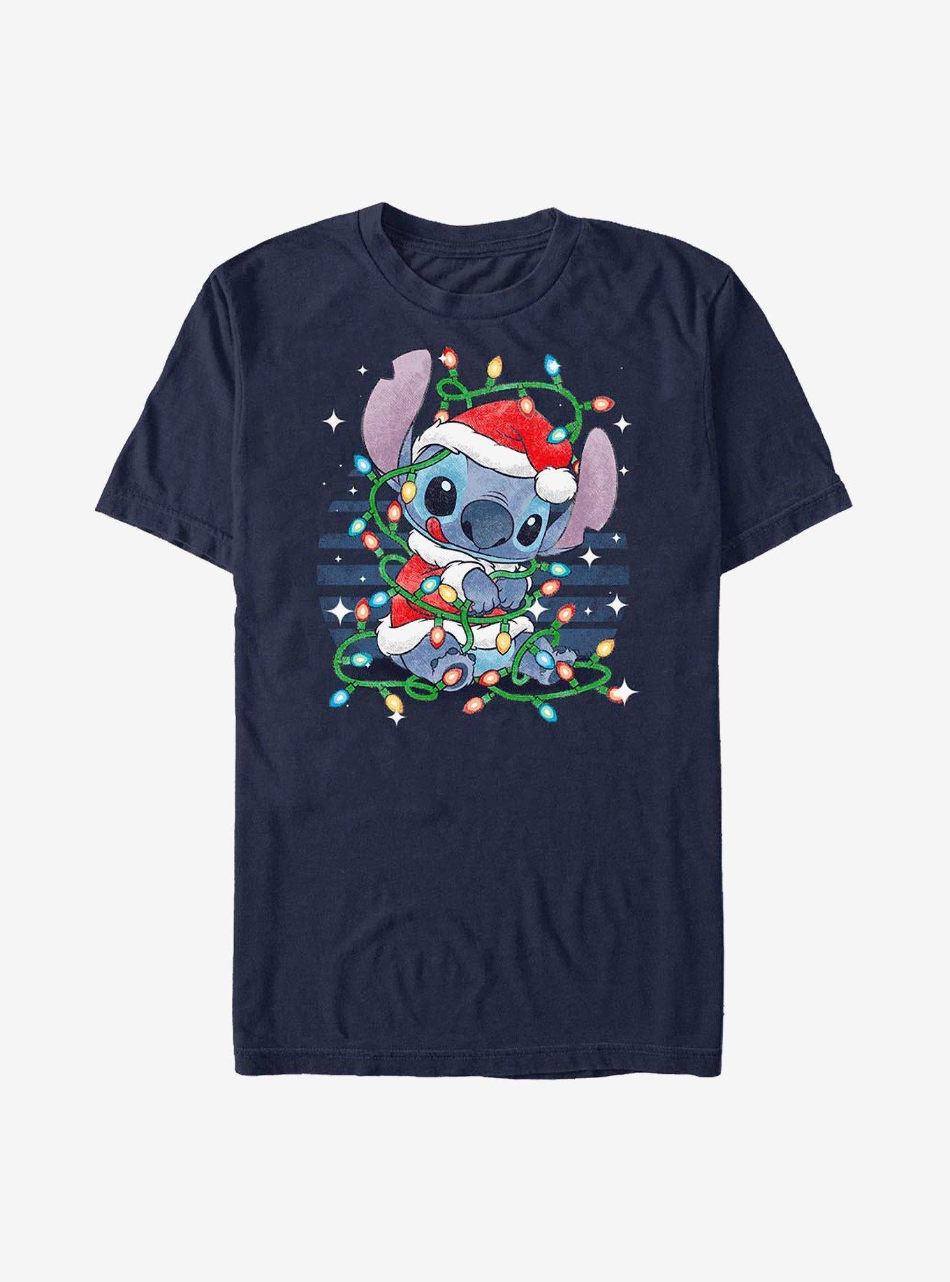 Disney Lilo Stitch Holiday Lights T-Shirt T-Shirt | Fan Favorite Style | Great Gift Idea