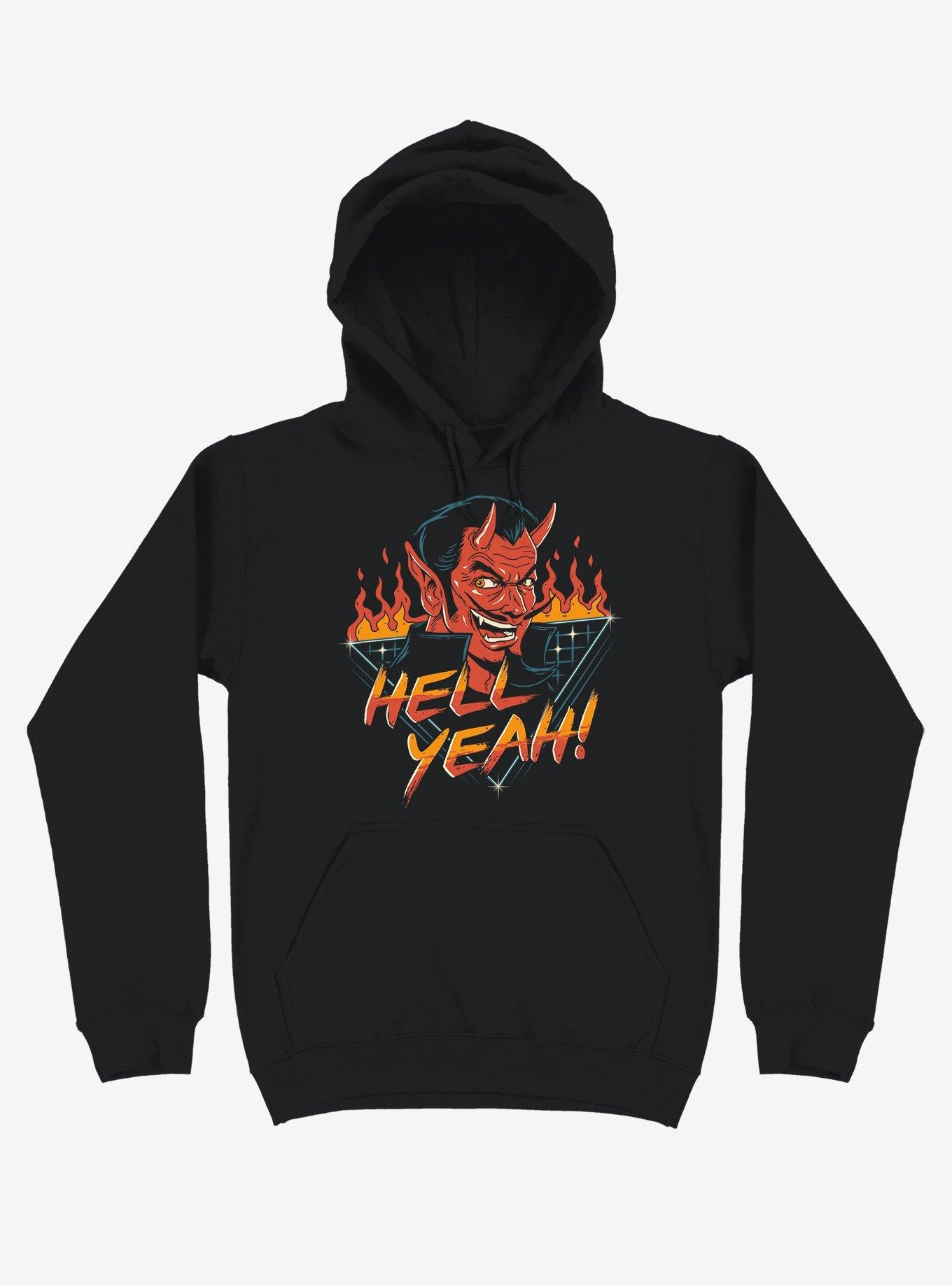Hell Yeah! Devil Flames Black Hoodie