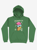 Kawaii Ice Cream Kelly Green Hoodie