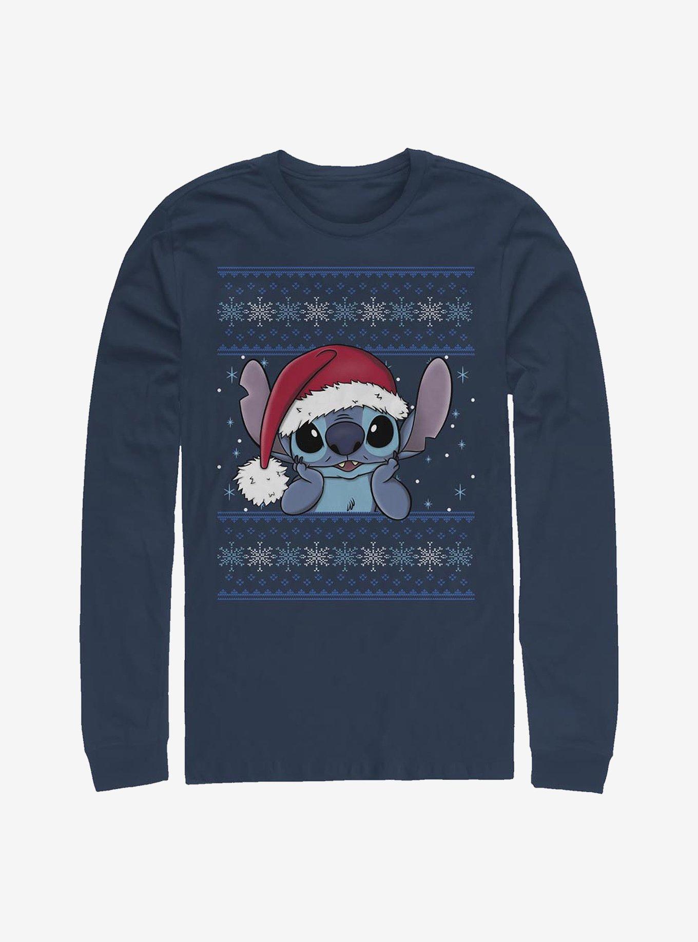 Disney Lilo & Stitch Holiday Stitch Wearing Santa Hat Long-Sleeve T-Shirt