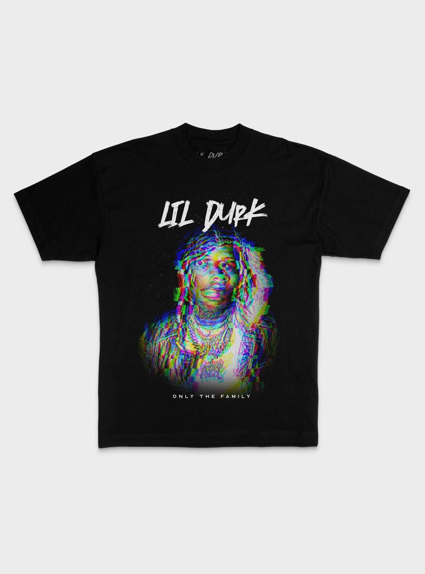Lil Durk Only The Family Glitch Portrait T-Shirt T-Shirt | Bold Graphic Edition | Great Gift Idea