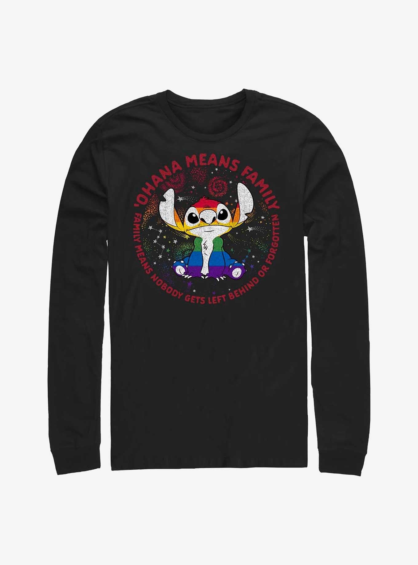 Disney Lilo And Stitch Ohana Means Family Rainbow Pride Long-Sleeve T-Shirt T-Shirt | Exclusive Art Design | Perfect For Daily Wear