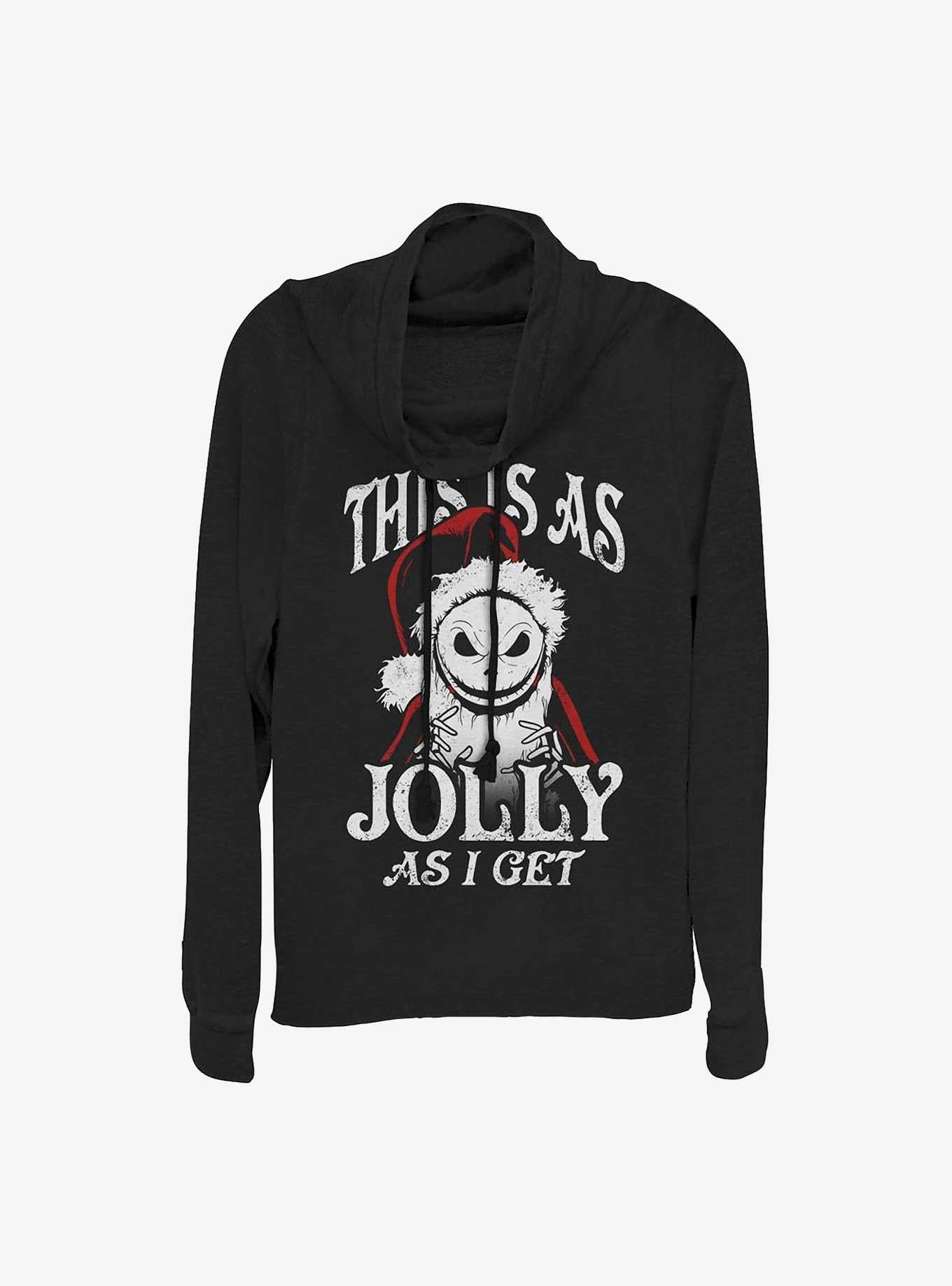 The Nightmare Before Christmas This Is As Jolly As I Get Santa Jack Cowlneck Long-Sleeve Girls T-Shirt