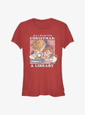 Disney Princess Belle All I Want For Christmas Girls T-Shirt