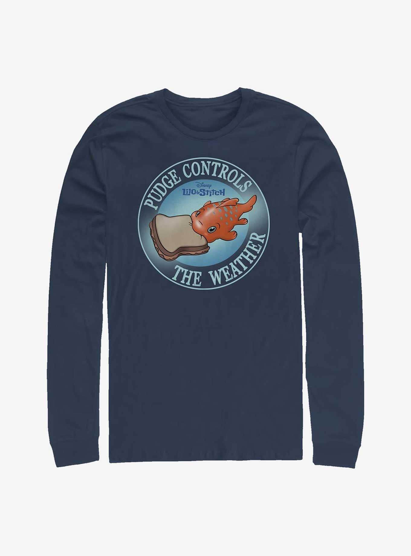 Disney Lilo Stitch Pudge Controls The Weather Long-Sleeve T-Shirt T-Shirt | Exclusive Art Design | Top Pick For Fans
