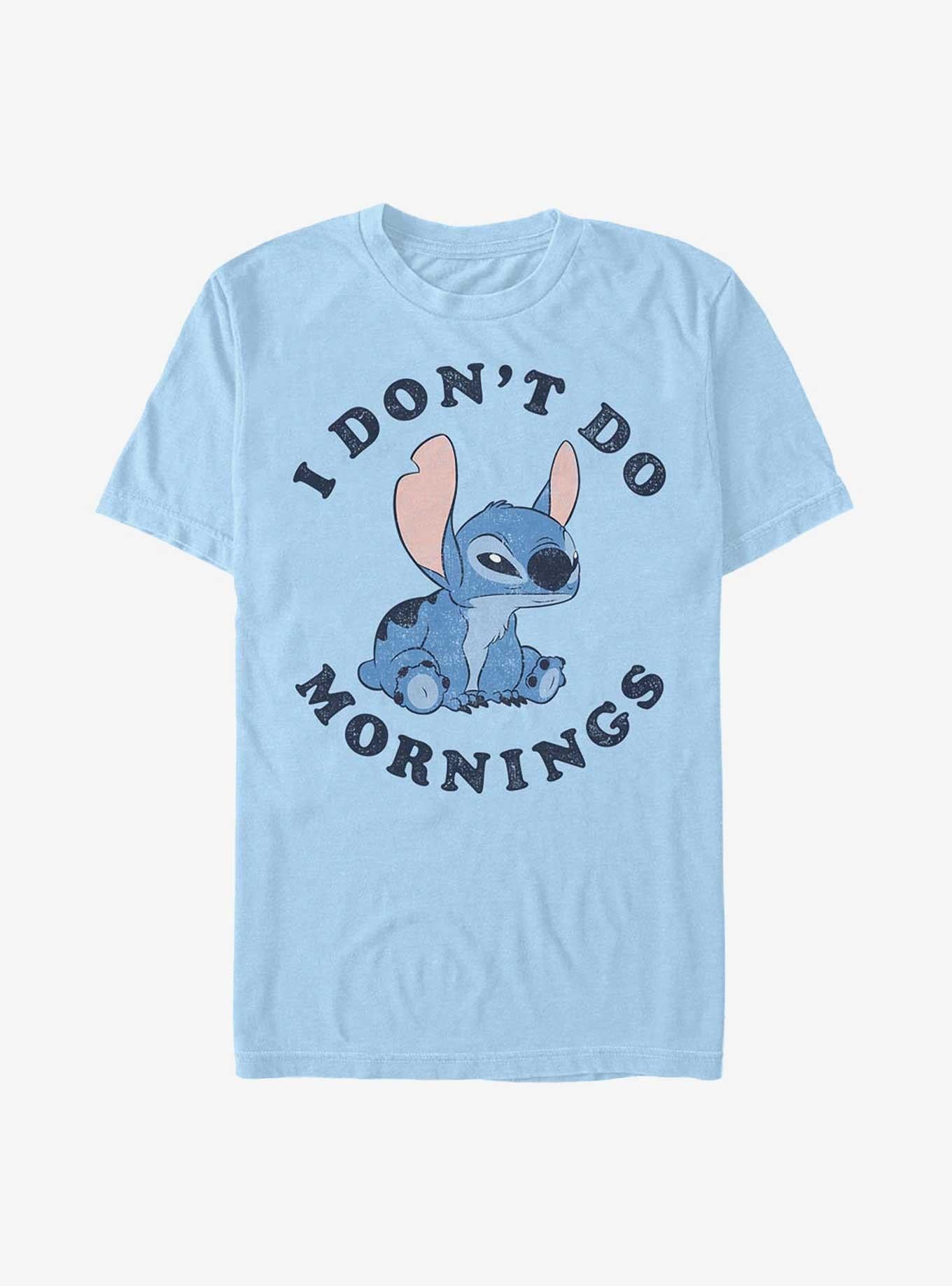 Disney Lilo Stitch I Don't Do Mornings T-Shirt T-Shirt | Vintage Graphic Vibe | Perfect For Daily Wear