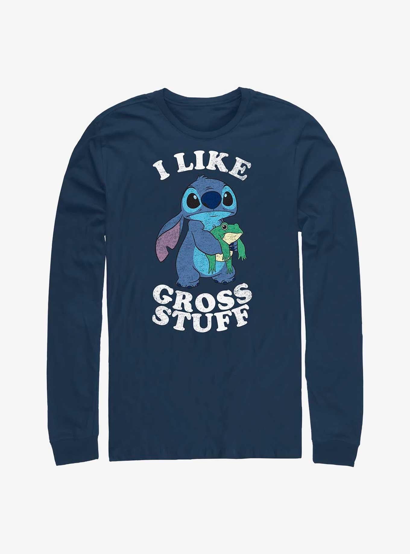 Disney Lilo Stitch I Like Gross Stuff Stitch Long-Sleeve T-Shirt T-Shirt | Exclusive Art Design | High Demand Item