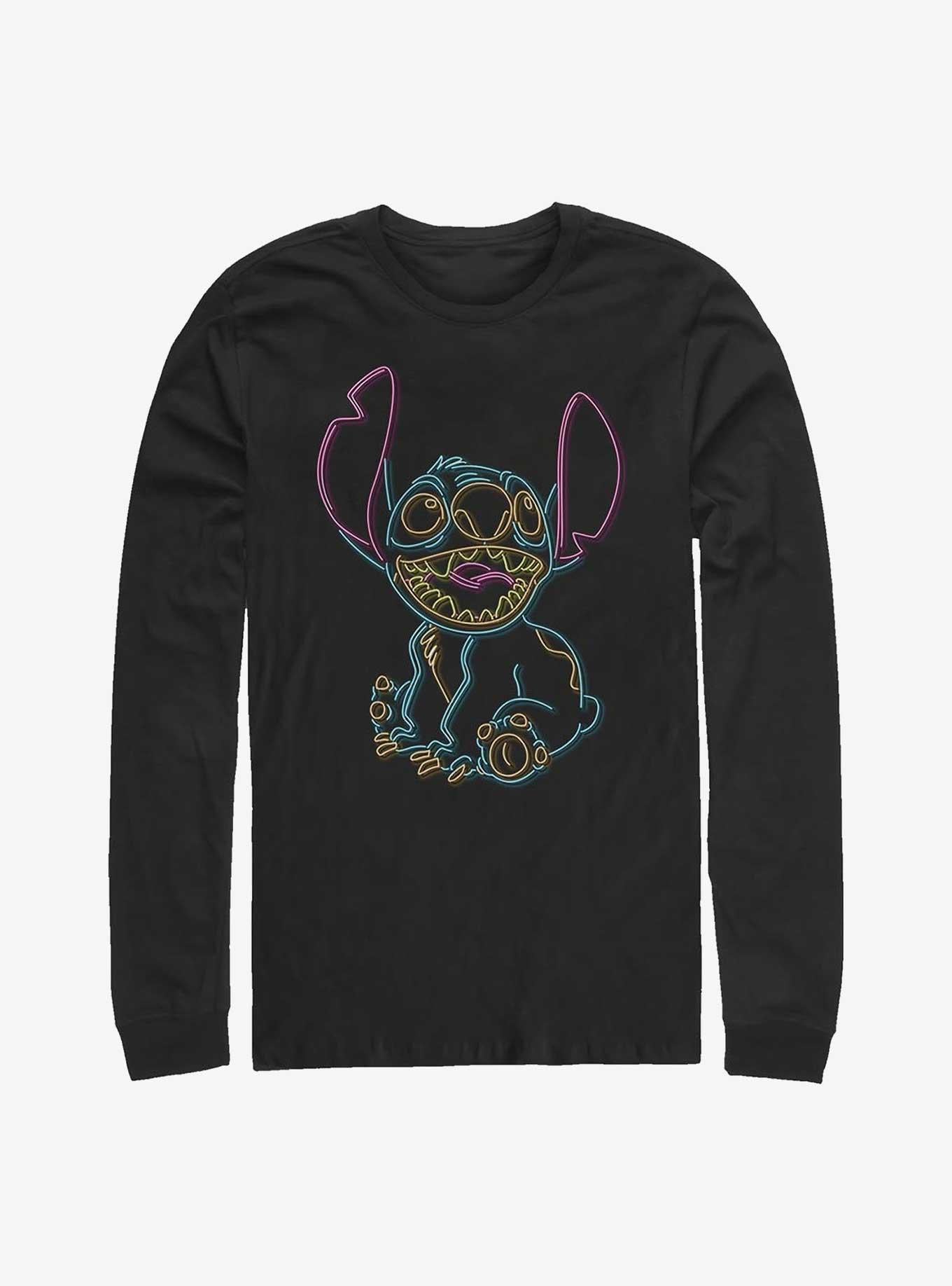 Disney Lilo Stitch Neon Stitch Long-Sleeve T-Shirt T-Shirt | Exclusive Art Design | High Demand Item