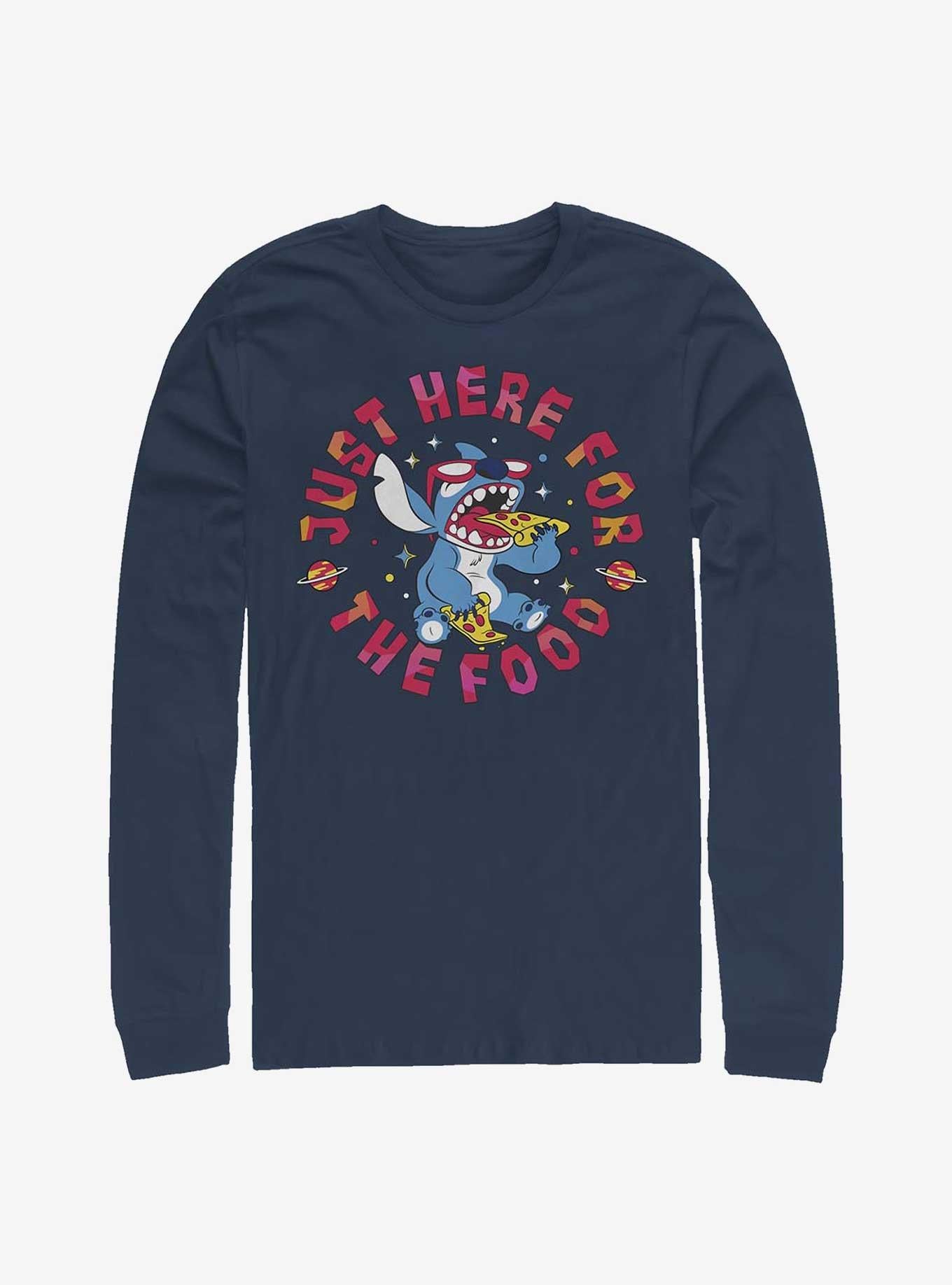 Disney Lilo Stitch Just Here For The Food Long-Sleeve T-Shirt T-Shirt | Streetwear Vibe | Must-Have Style