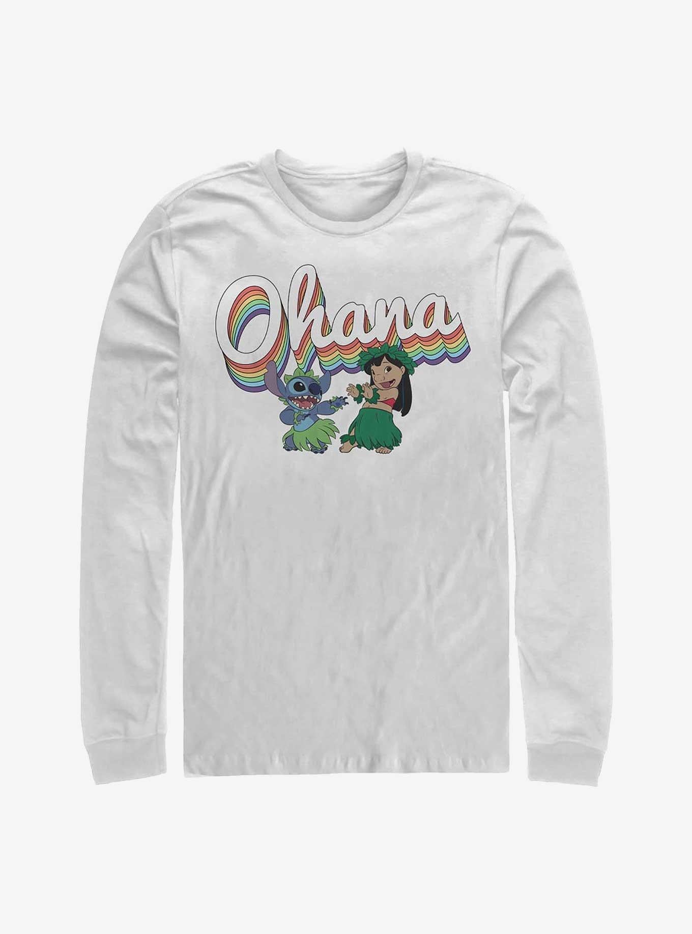 Disney Lilo Stitch Rainbow Ohana Long-Sleeve T-Shirt T-Shirt | Premium Graphic | Perfect For Daily Wear