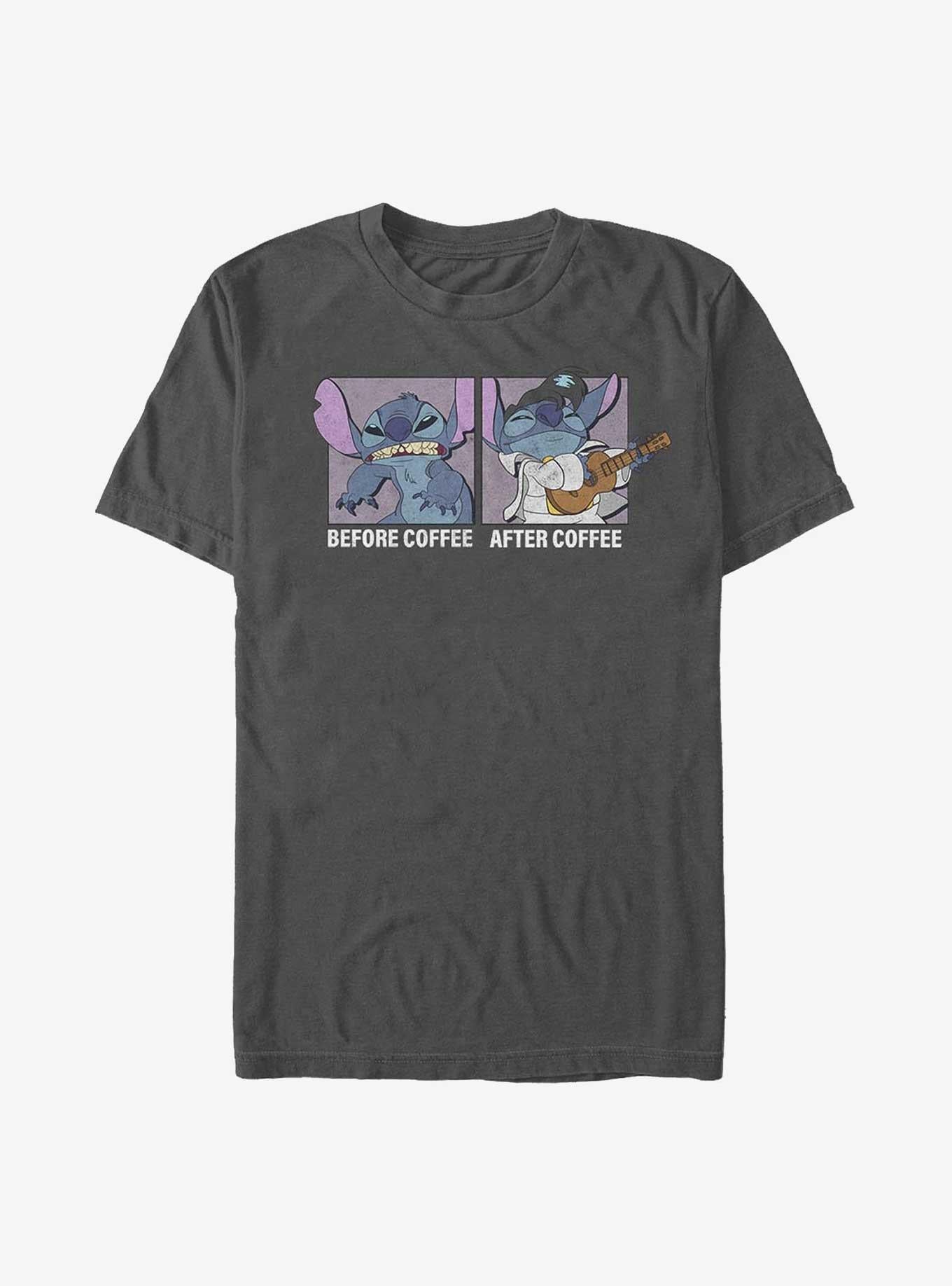 Disney Lilo Stitch Before Coffee After Coffee T-Shirt T-Shirt | Exclusive Art Design | Top Pick For Fans