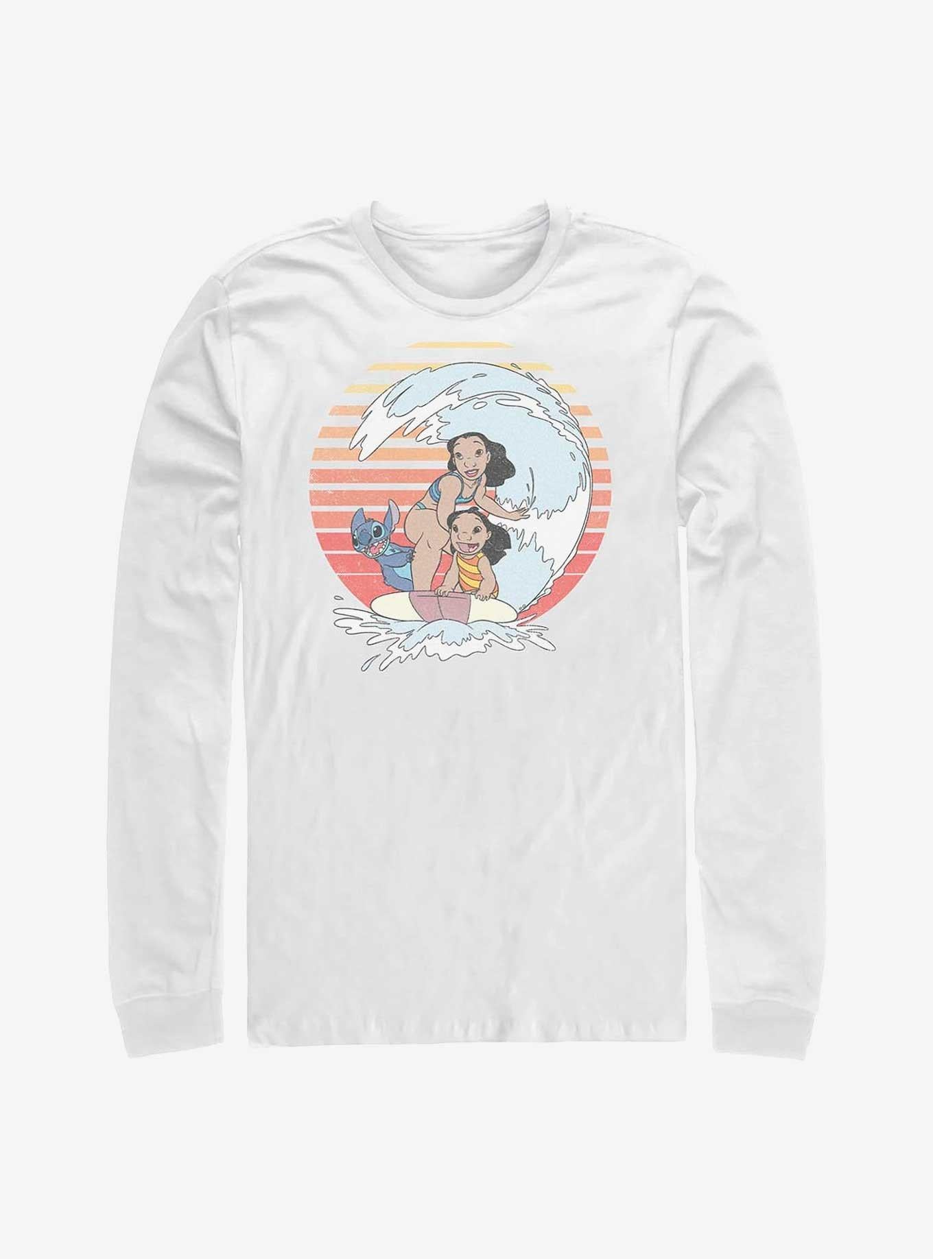 Disney Lilo Stitch Family Surfing Long-Sleeve T-Shirt T-Shirt | Trending Streetwear Style | Must-Have Style