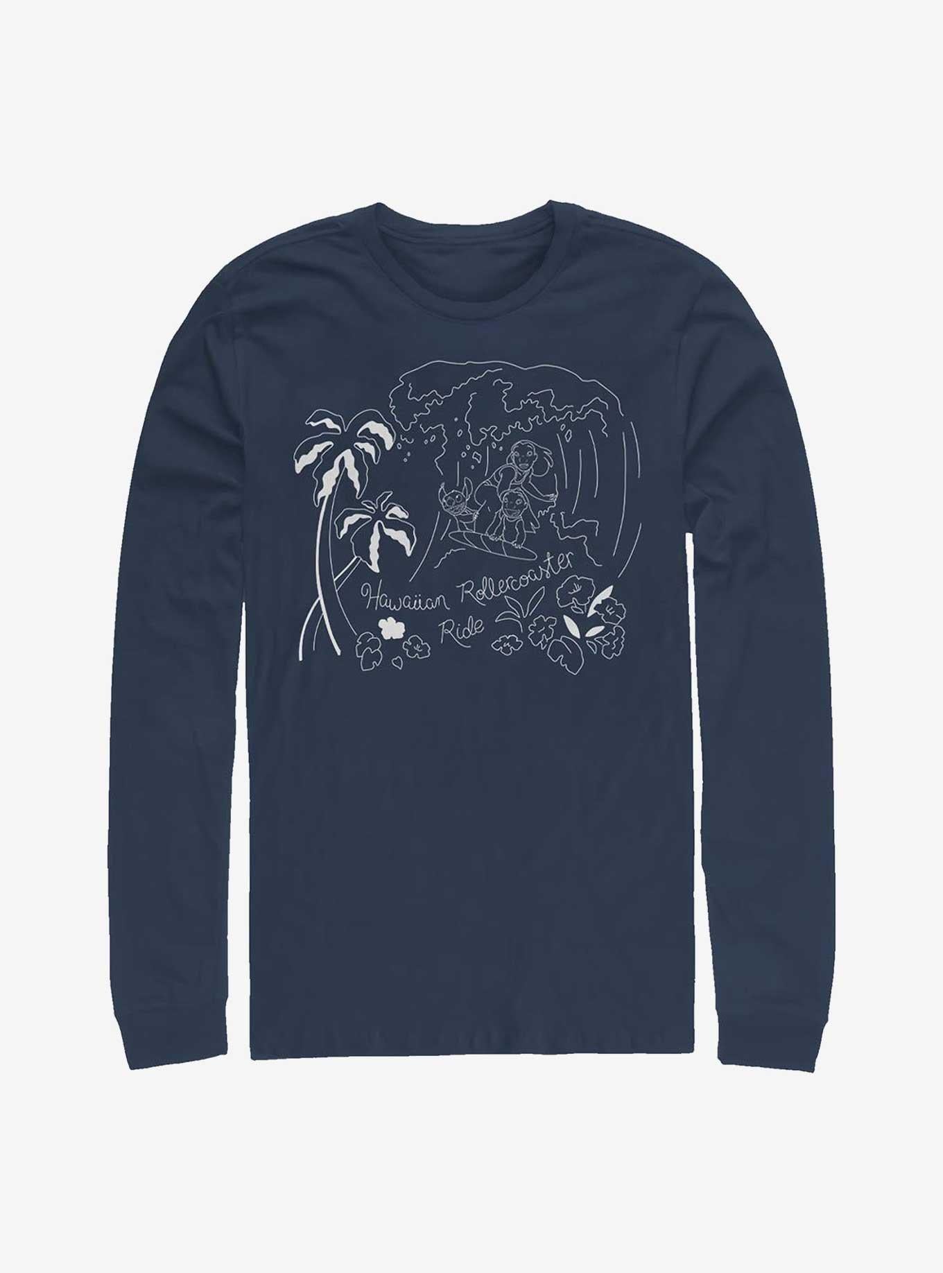Disney Lilo Stitch Hawaiian Rollercoaster Ride Long-Sleeve T-Shirt T-Shirt | Premium Graphic | Top Pick For Fans