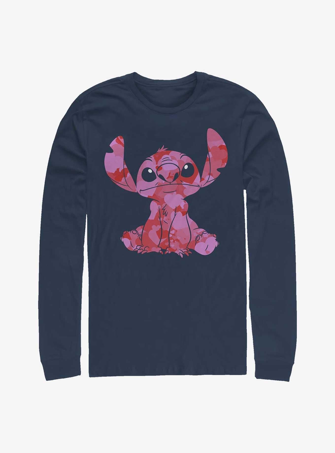 Disney Lilo Stitch Heart Fill Long-Sleeve T-Shirt T-Shirt | High-Quality Print | Perfect For Daily Wear