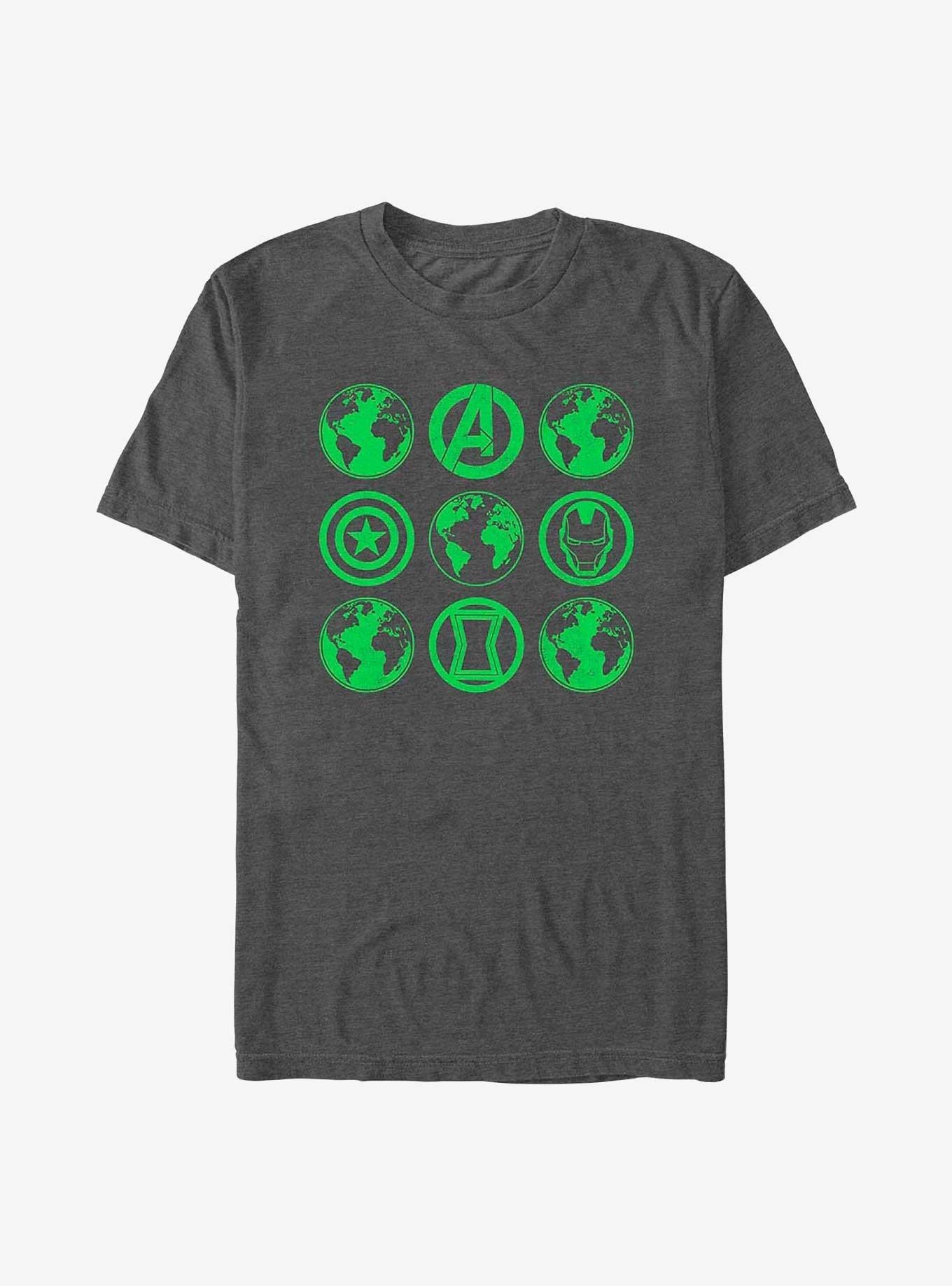 Marvel Avengers Earth Day Green Globes T-Shirt | Premium Unisex T-Shirt, Trending Graphic Tee