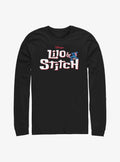 Disney Lilo Stitch Logo With Stitch Long Sleeve T-Shirt T-Shirt | Vintage Graphic Vibe | Top Pick For Fans