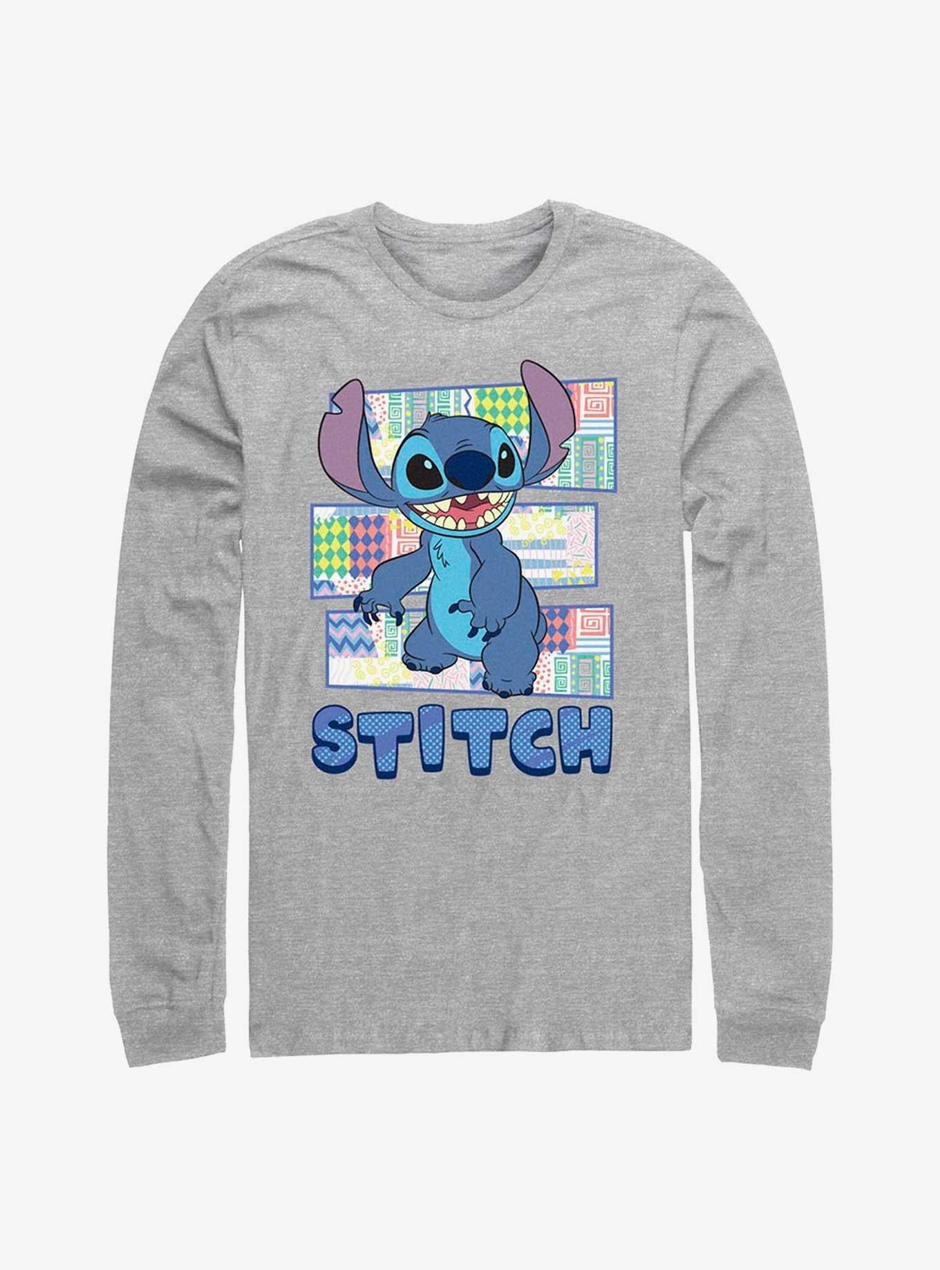 Disney Lilo Stitch Pattern Stitch Long Sleeve T-Shirt T-Shirt | Top Trending Artwork | Top Pick For Fans