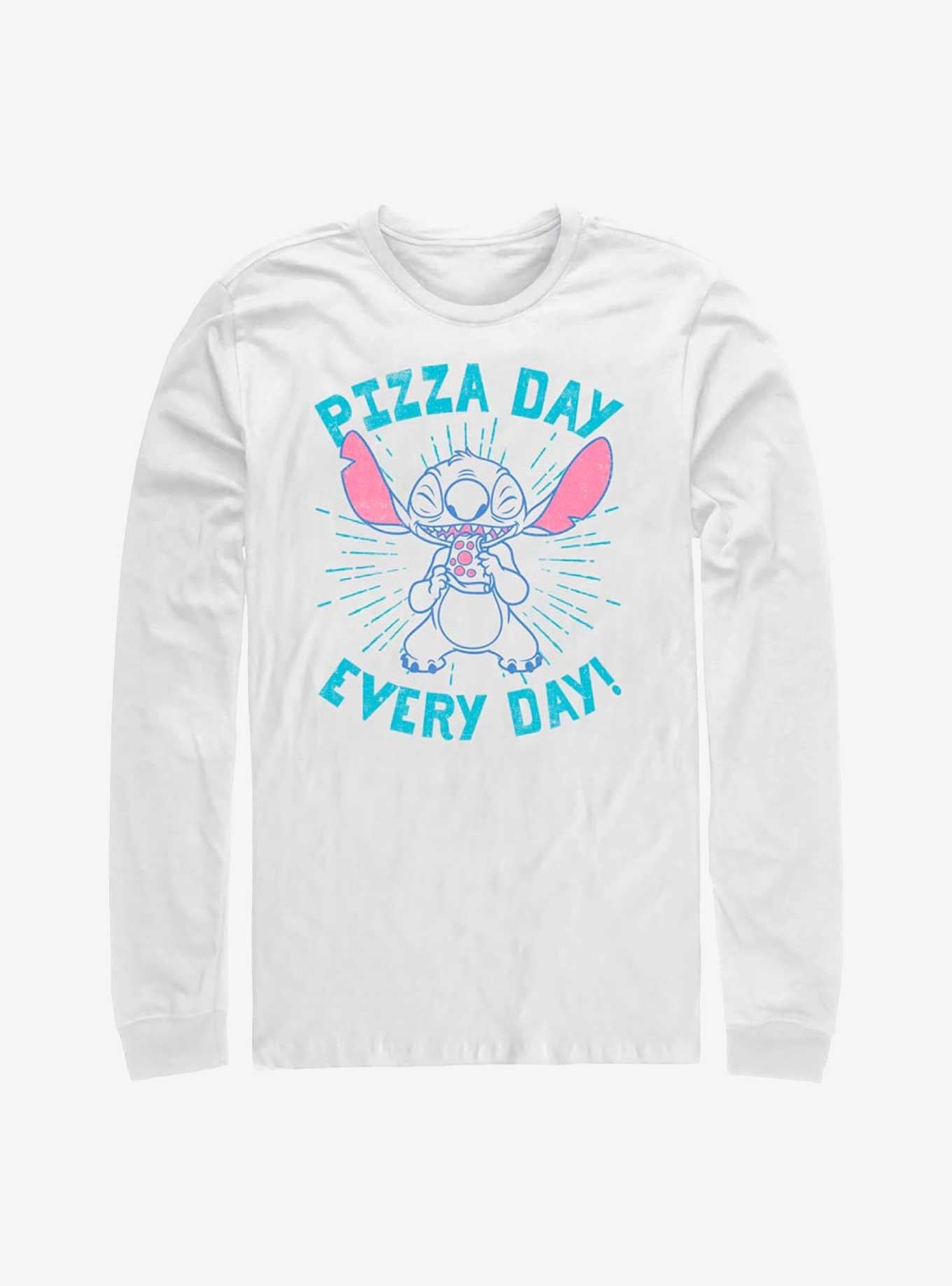 Disney Lilo Stitch Pizza Day Every Day Long Sleeve T-Shirt T-Shirt | Top Trending Artwork | Great Gift Idea