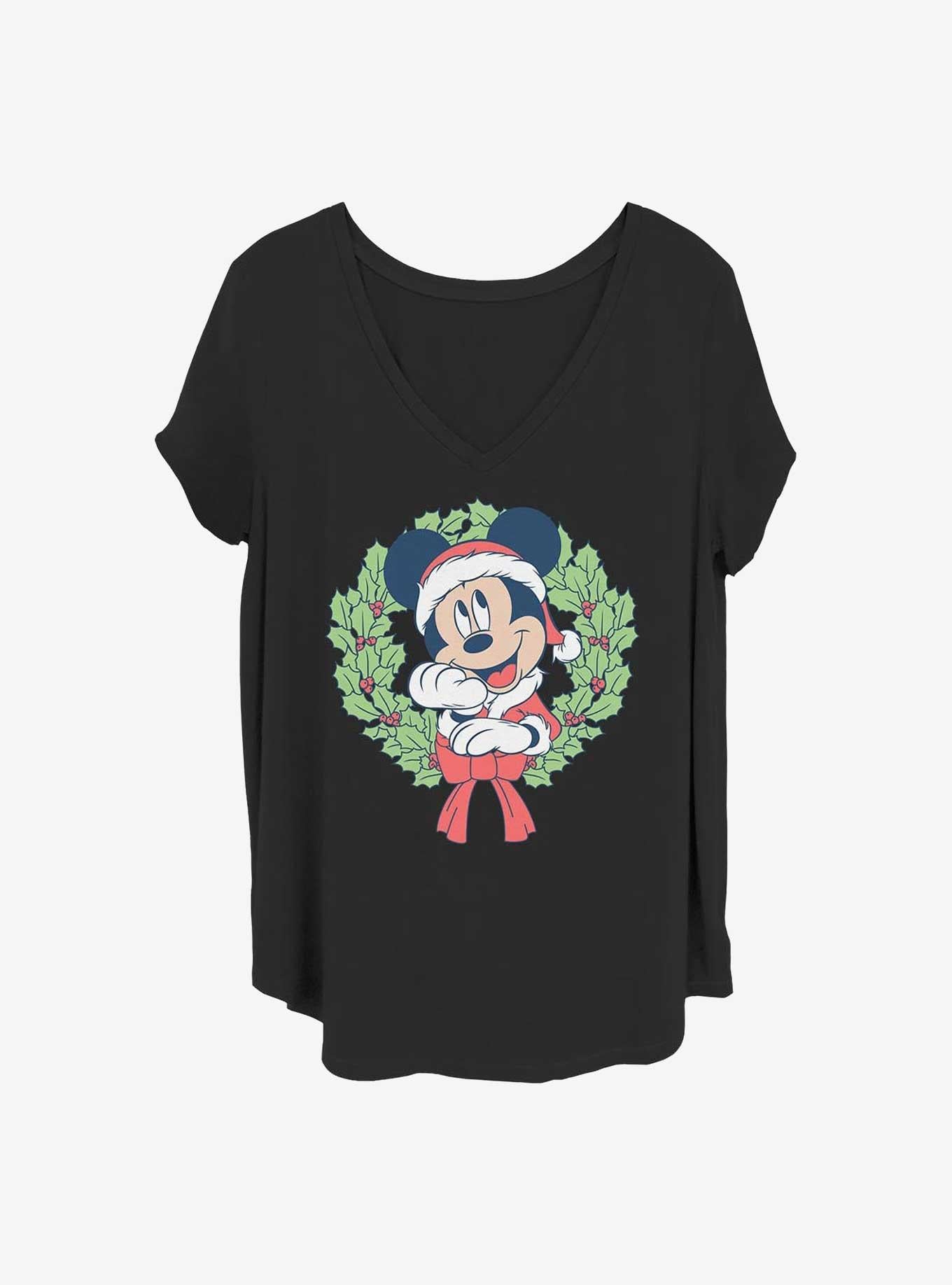 Disney Mickey Mouse Mickey Christmas Wreath Girls T-Shirt Plus Size T-Shirt | Trending Design | Great Gift Idea