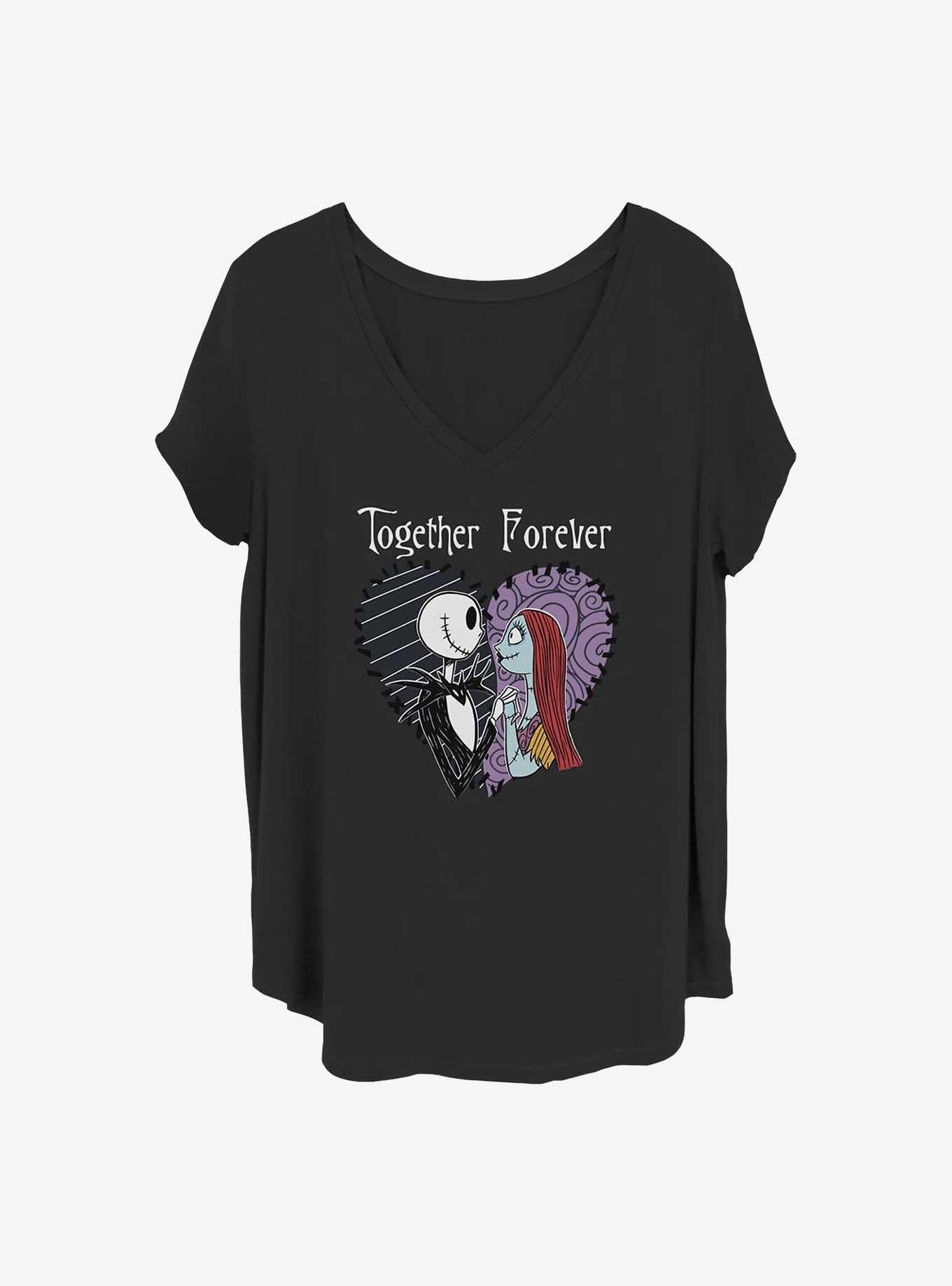 The Nightmare Before Christmas Jack & Sally Together Forever Girls T-Shirt Plus Size