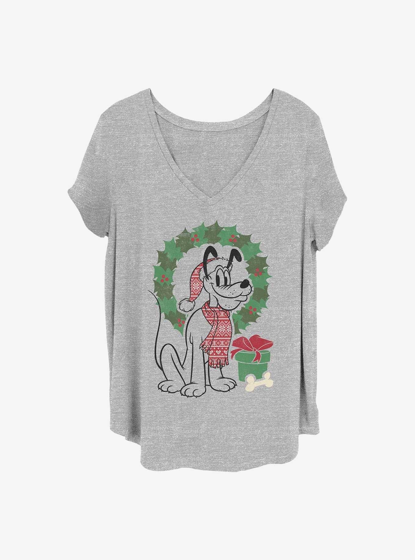 Disney Pluto Christmas Pluto Girls T-Shirt Plus Size