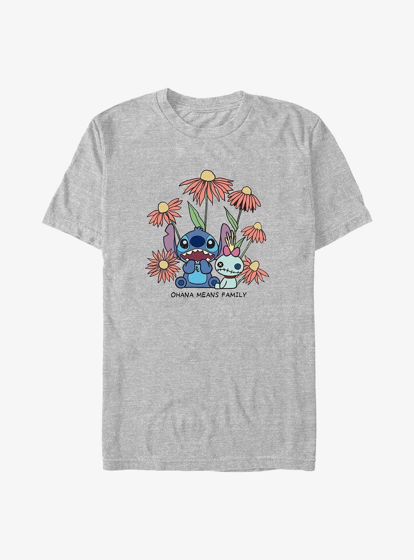 Disney Lilo Stitch Chibi Floral T-Shirt T-Shirt | Top Trending Artwork | Perfect For Daily Wear