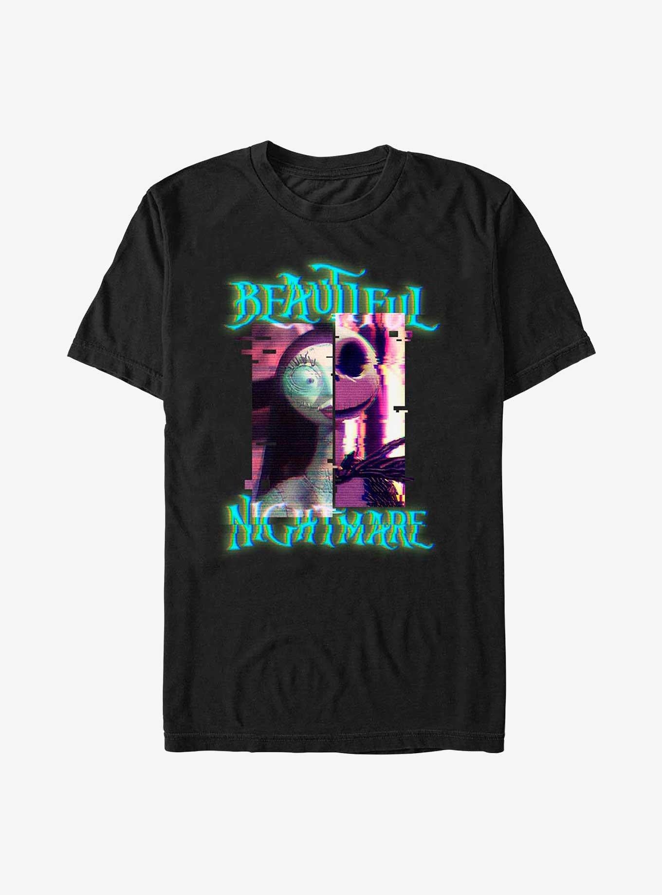 The Nightmare Before Christmas Jack & Sally Glitchy Beautiful Nightmare T-Shirt