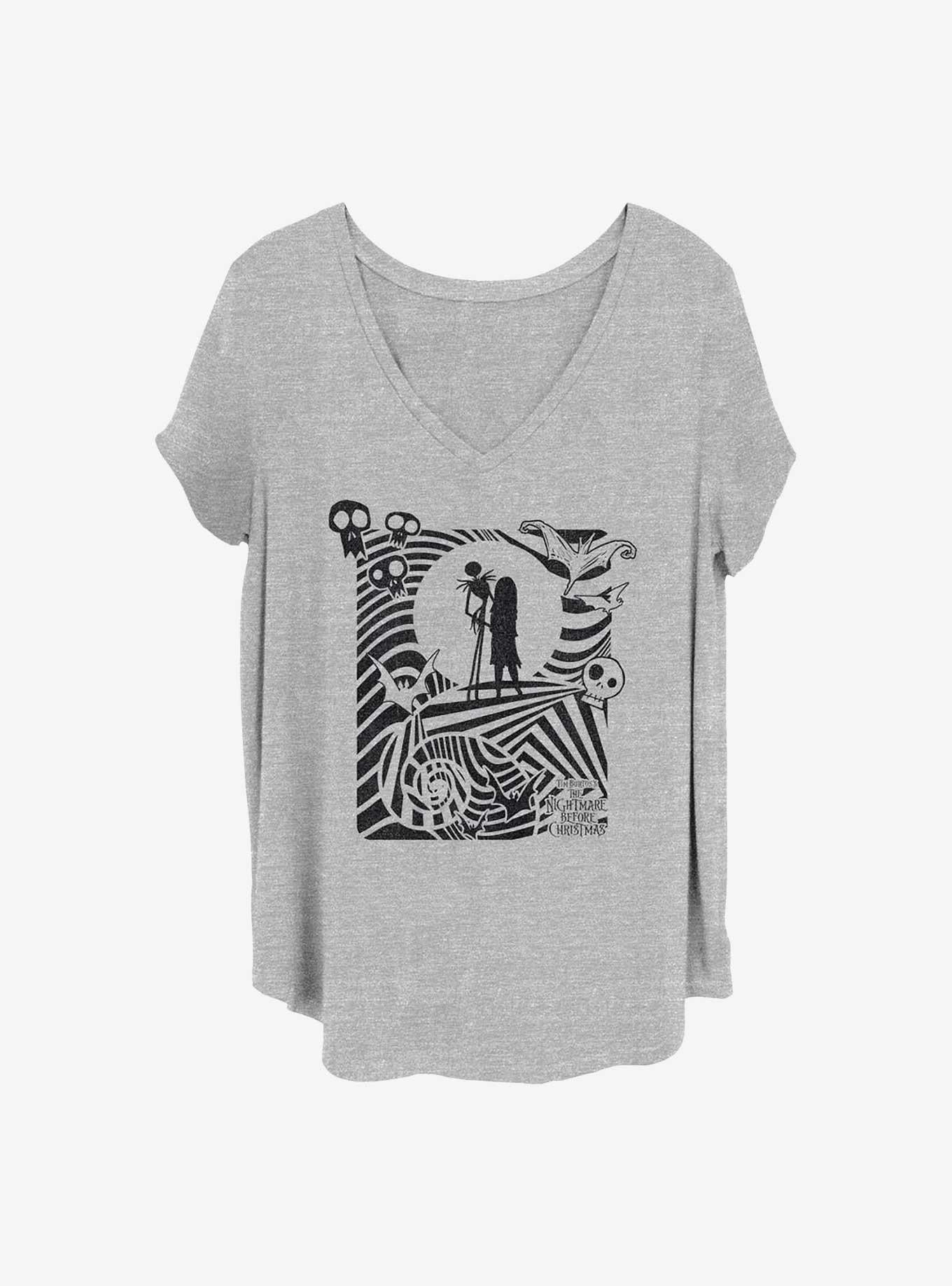 Disney The Nightmare Before Christmas Jack and Sally Girls T-Shirt Plus Size