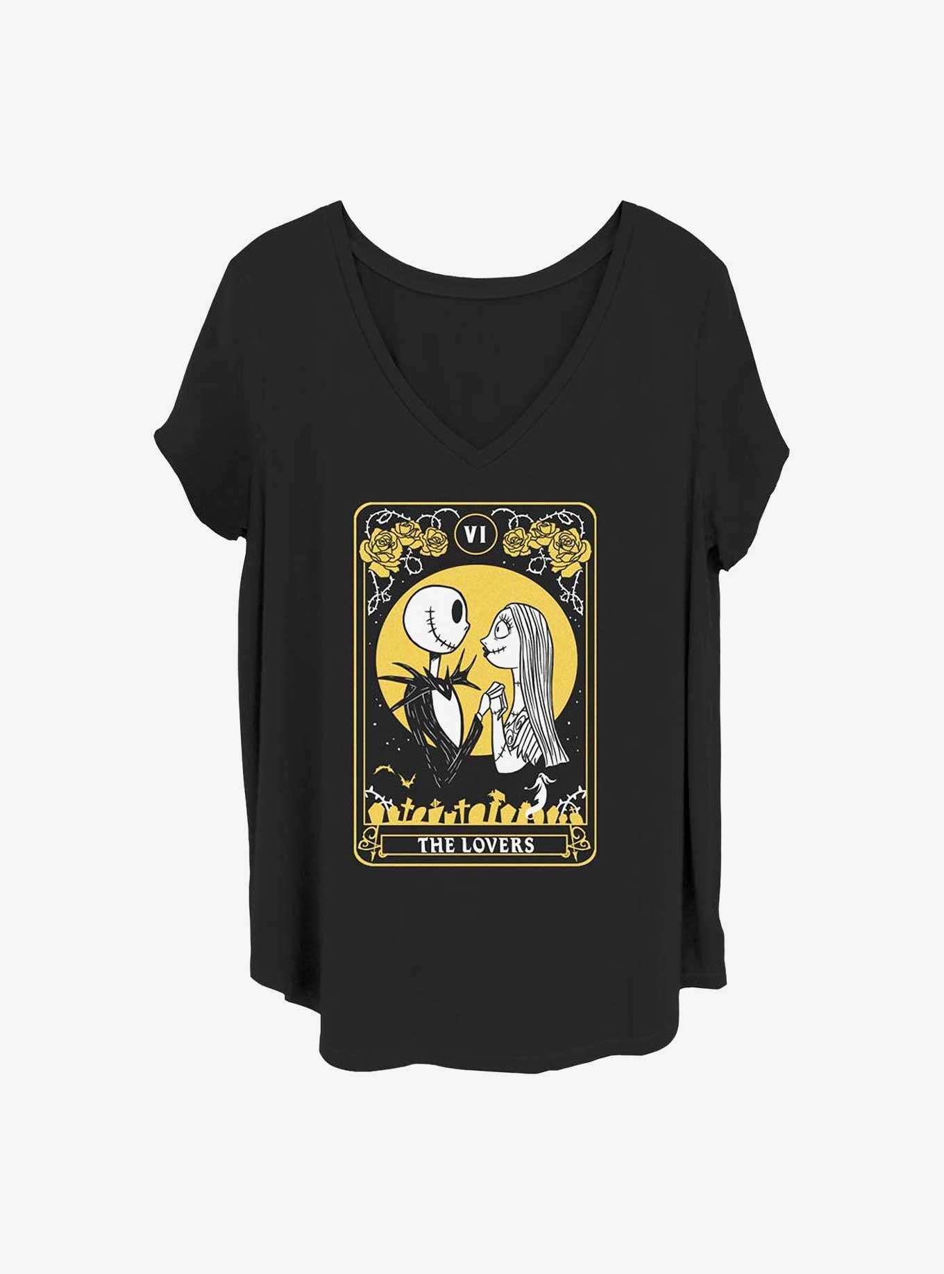 The Nightmare Before Christmas Jack & Sally The Lovers Tarot Girls T-shirt Plus Size | Trendy Graphic Tee | Casual Unisex T-shirt
