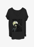 Disney The Nightmare Before Christmas Spiral Hill Girls T-shirt Plus Size | Trendy Graphic Tee | Casual Unisex T-shirt