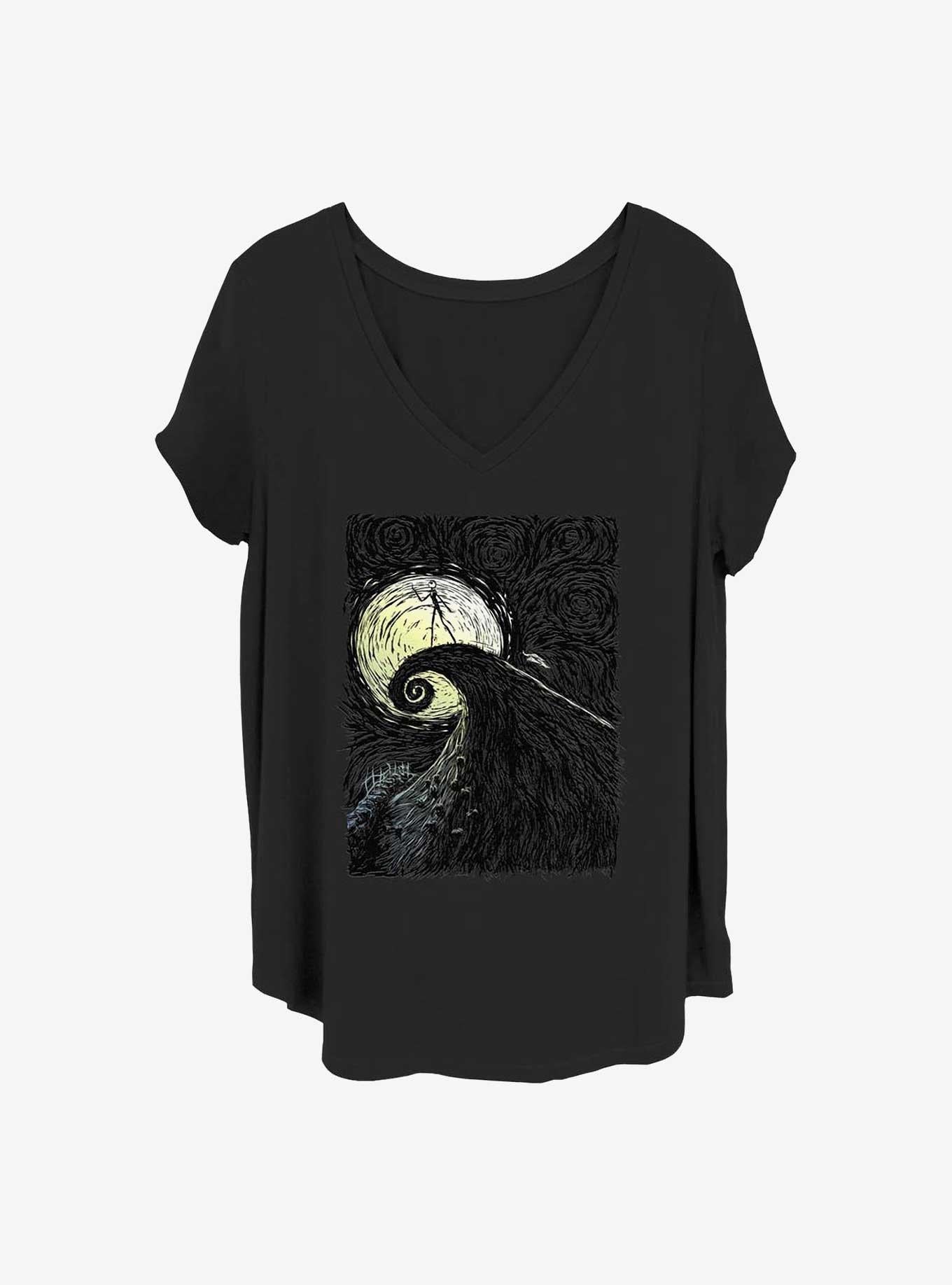 Disney The Nightmare Before Christmas Spiral Hill Girls T-shirt Plus Size | Trendy Graphic Tee | Casual Unisex T-shirt