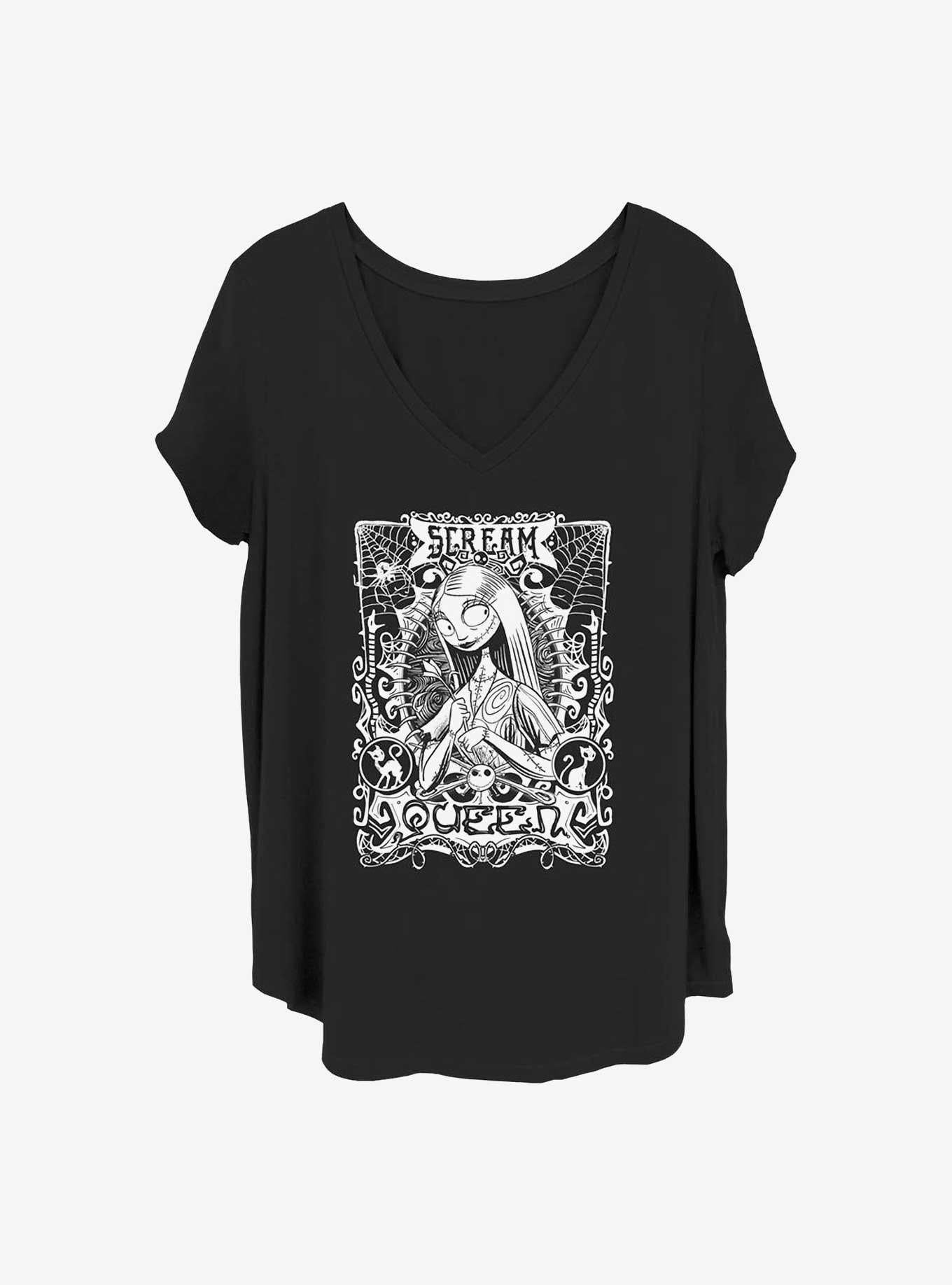 Disney The Nightmare Before Christmas Sally Scream Queen Girls T-shirt Plus Size | Trendy Graphic Tee | Casual Unisex T-shirt
