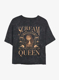 Disney The Nightmare Before Christmas Sally Scream Queen Mineral Wash Crop Girls T-shirt | Trendy Graphic Tee | Casual Unisex T-shirt