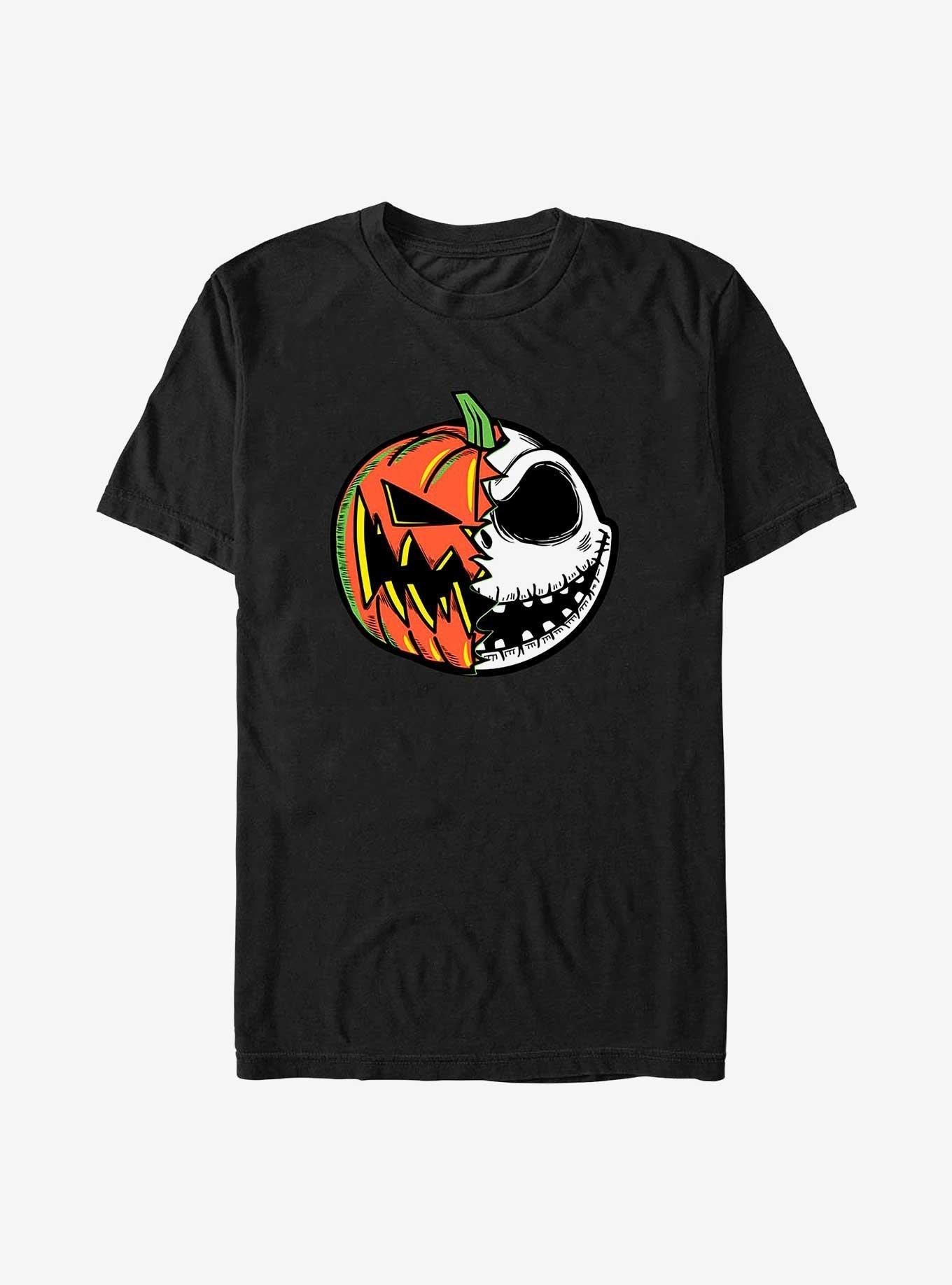 The Nightmare Before Christmas Pumpkin King Jack Split Face T-shirt | Trendy Graphic Tee | Casual Unisex T-shirt