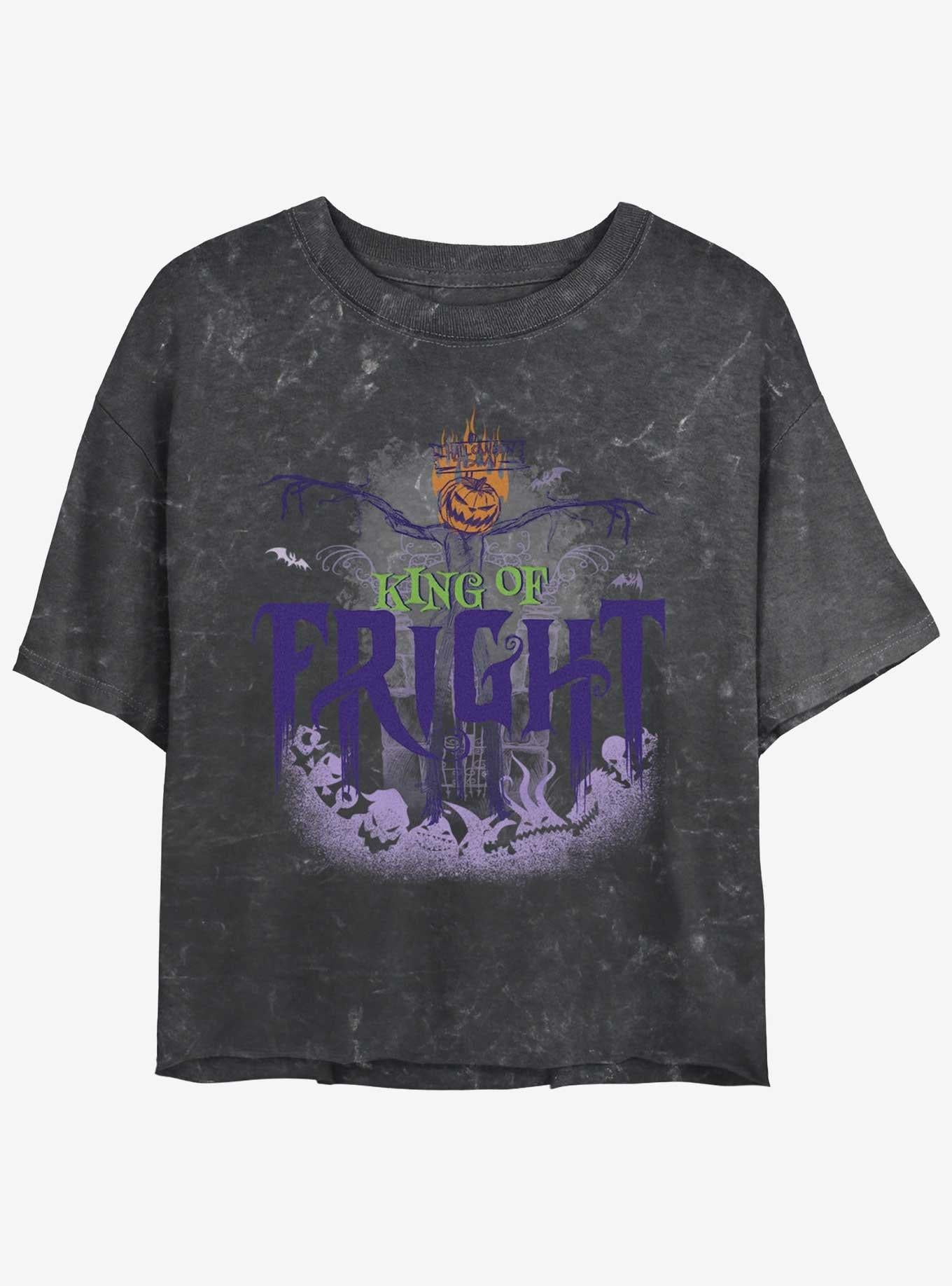 Disney The Nightmare Before Christmas King of Fright Mineral Wash Girls Crop T-Shirt