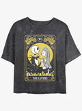 The Nightmare Before Christmas Jack & Sally The Lovers Tarot Mineral Wash Girls Crop T-Shirt
