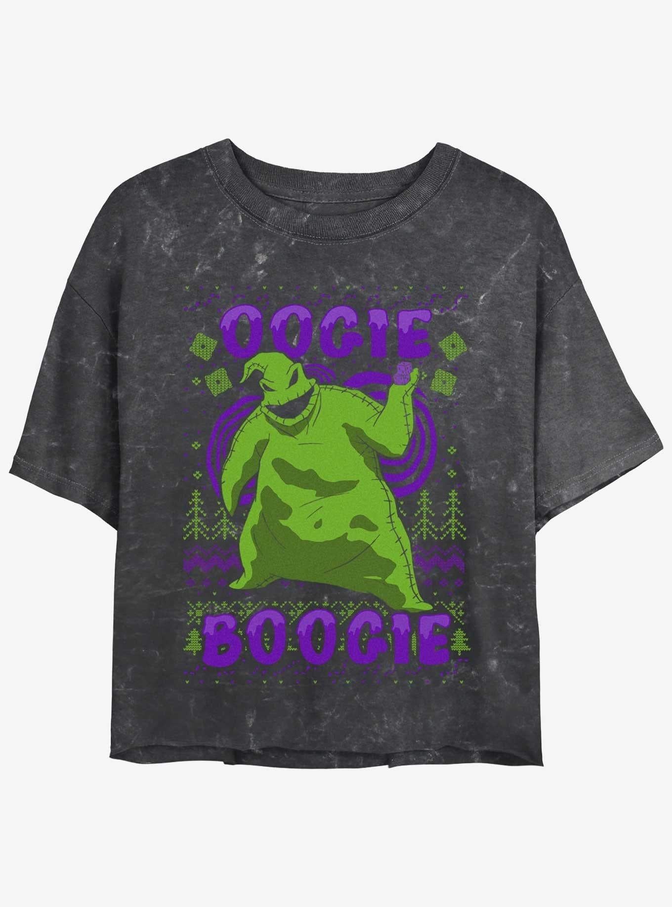 Disney The Nightmare Before Christmas Oogie Boogie Christmas Mineral Wash Girls Crop T-Shirt