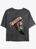 Disney The Nightmare Before Christmas Sally Loves Mineral Wash Girls Crop T-Shirt