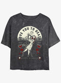 The Nightmare Before Christmas Jack & Sally Love You To Death Mineral Wash Girls Crop T-Shirt
