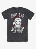 Disney The Nightmare Before Christmas Jolly Santa Jack Mineral Wash T-shirt | Trendy Graphic Tee | Casual Unisex T-shirt